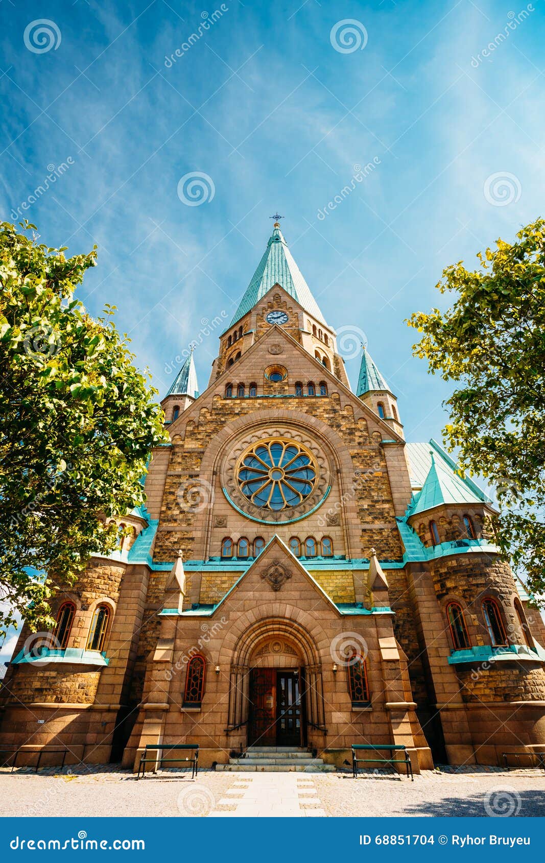 building of sofia kyrka - sofia church in stockholm, sweden. one