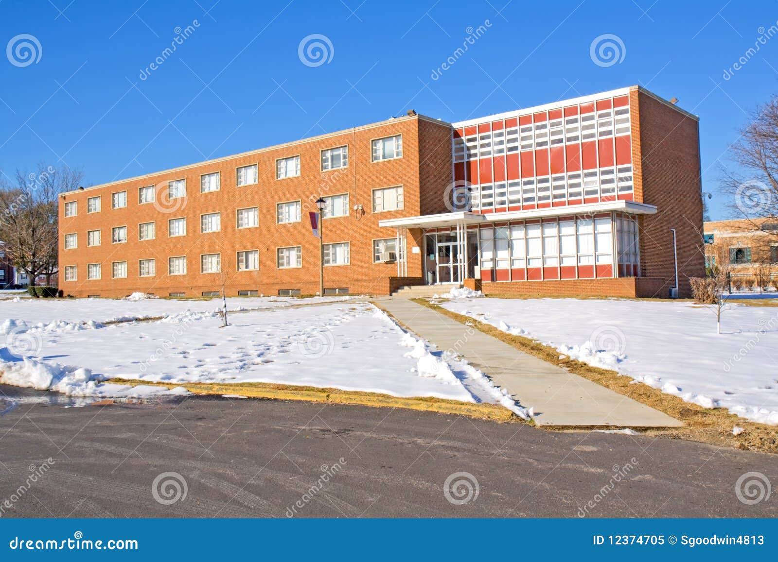 Building on a University Campus in Winter Stock Image Image of education, glass 12374705
