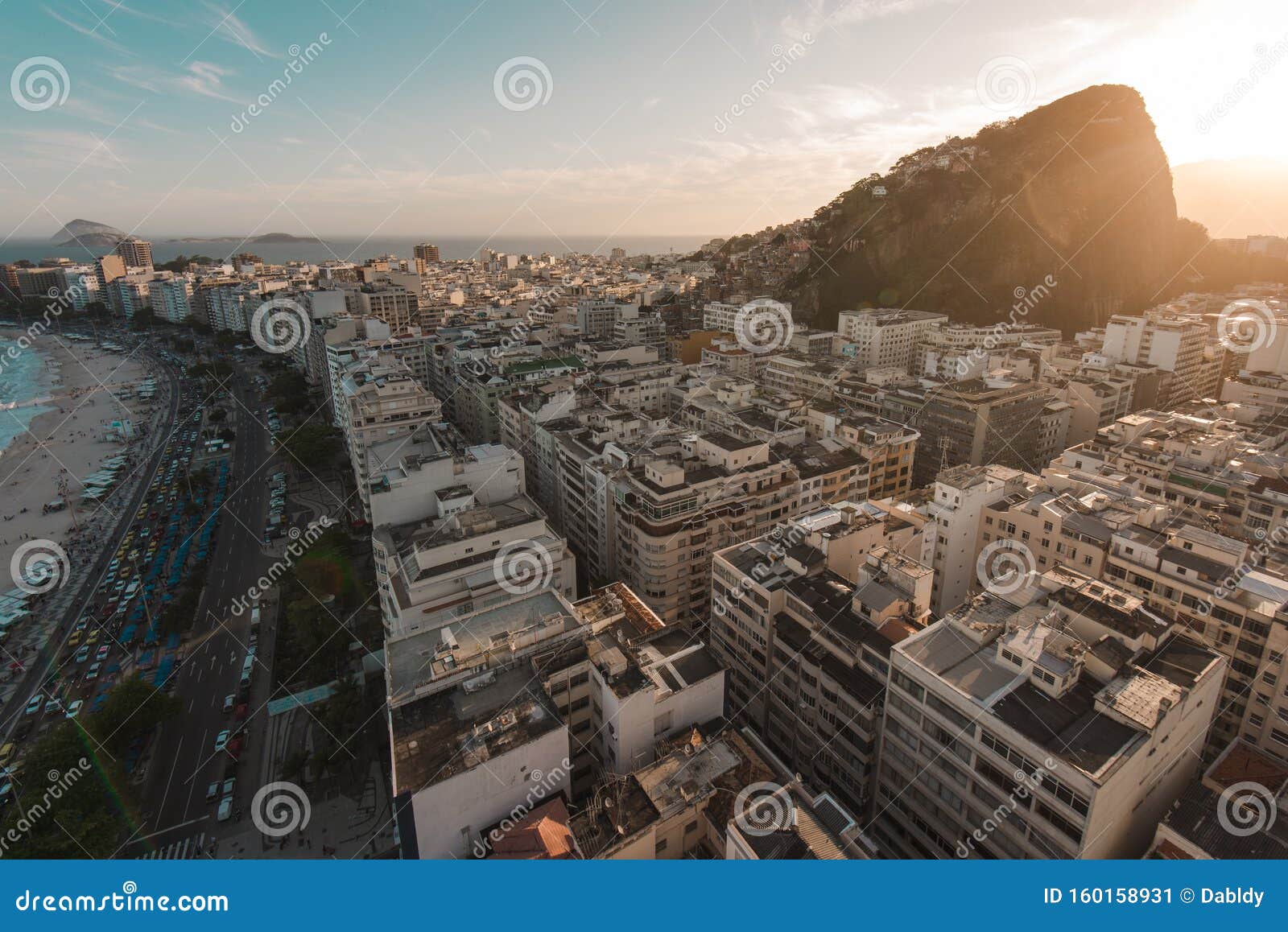 Buildings in Copacabana by Sunset Stock Image Image of landscape