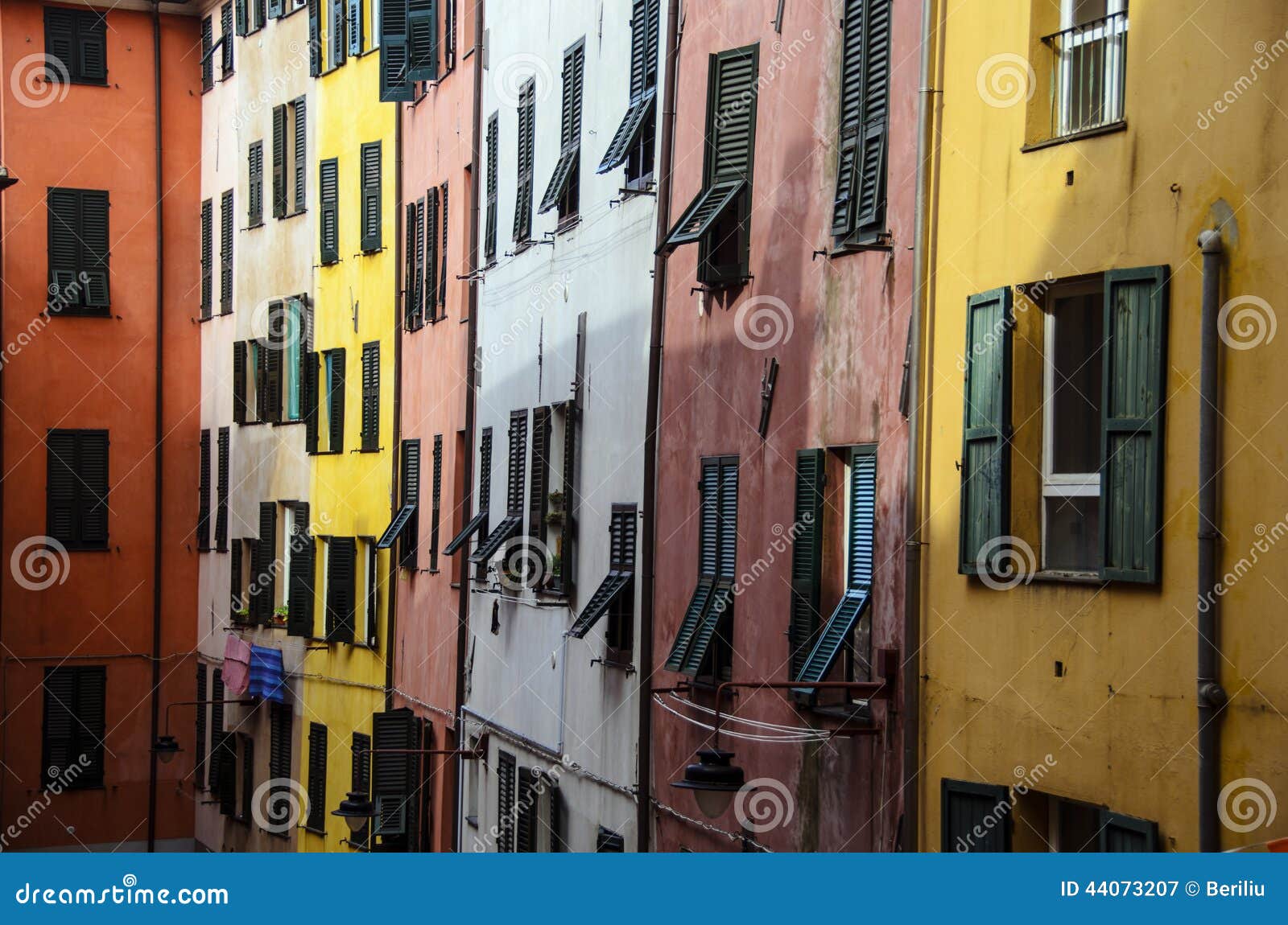 Buildings in genova stock image. Image of window, color - 44073207