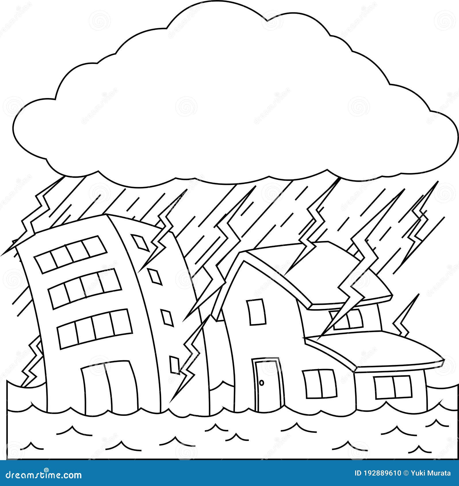 Free Vectors | Disaster prevention rain heavy rain sea river roof
