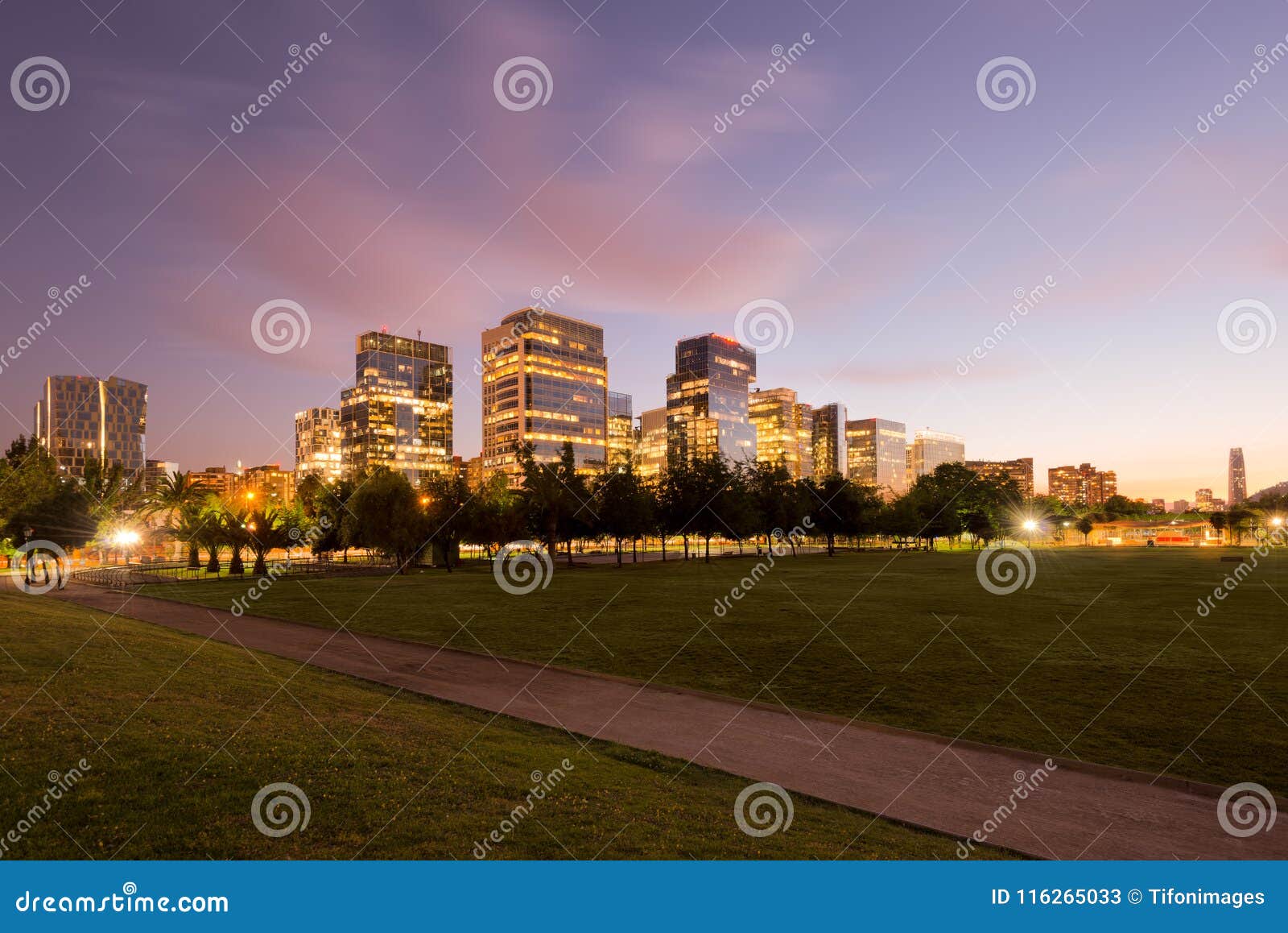 buildings at nueva las condes, a new financial and business center in las condes district