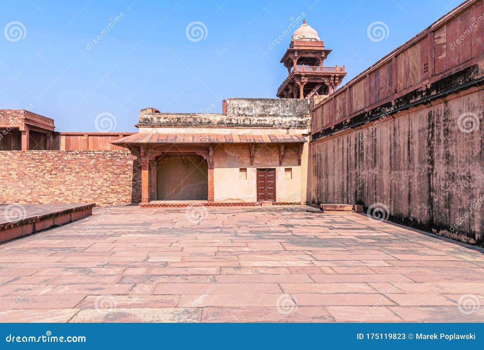 the panch mahal, royal palace in fatehpur sikri city municipality of agra, india