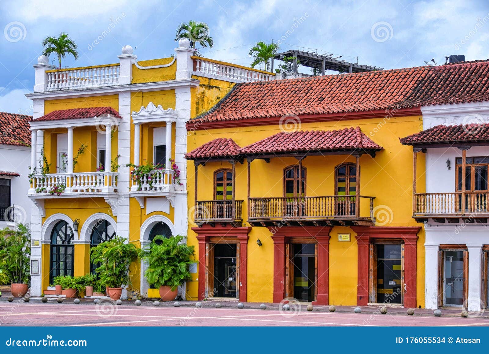 buildings at plaza de los coches, cartagena  bolivar, colombia