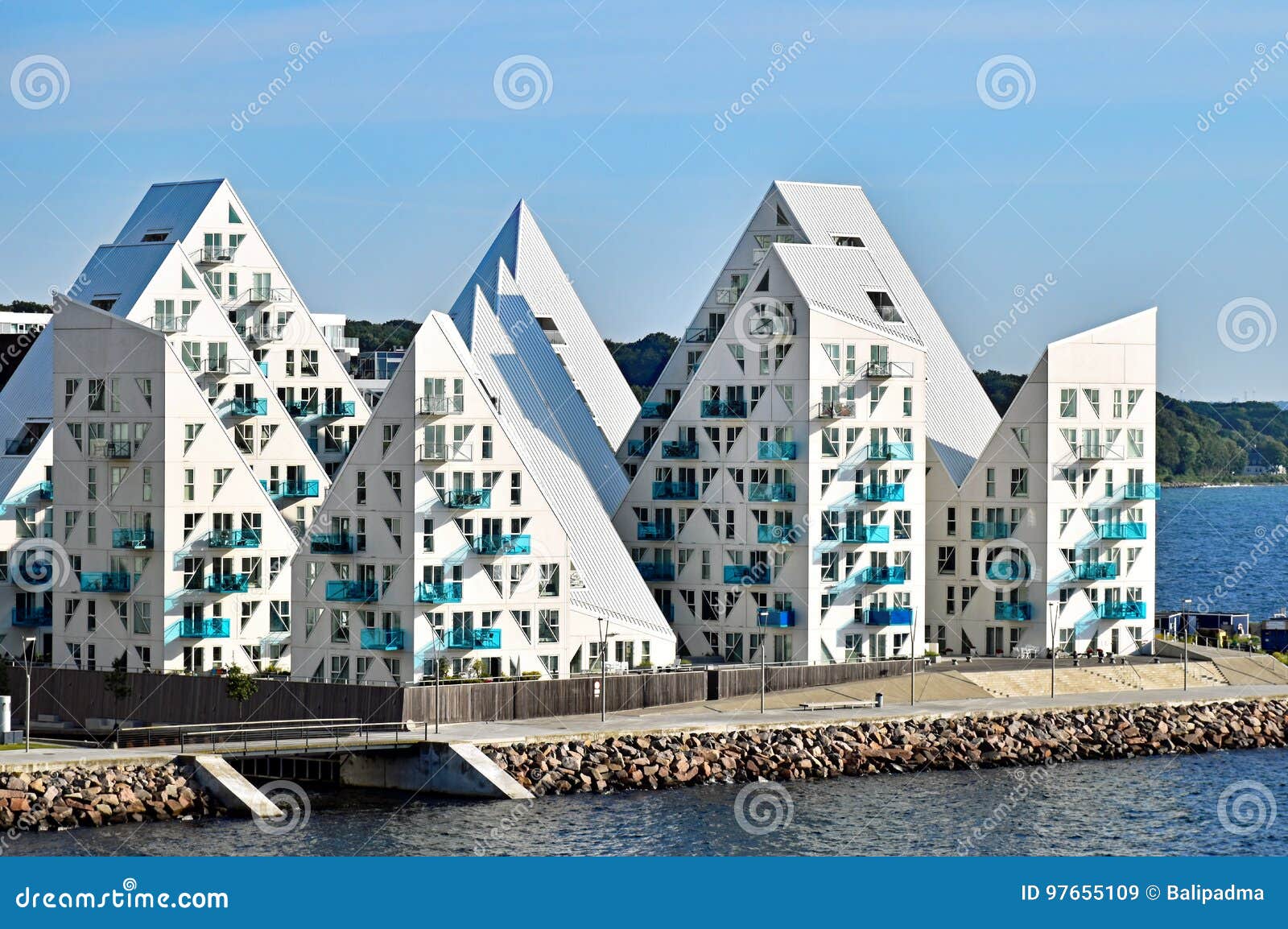 Buildings of the Residential Complex `Isbjerget` Iceberg in Aarhus in