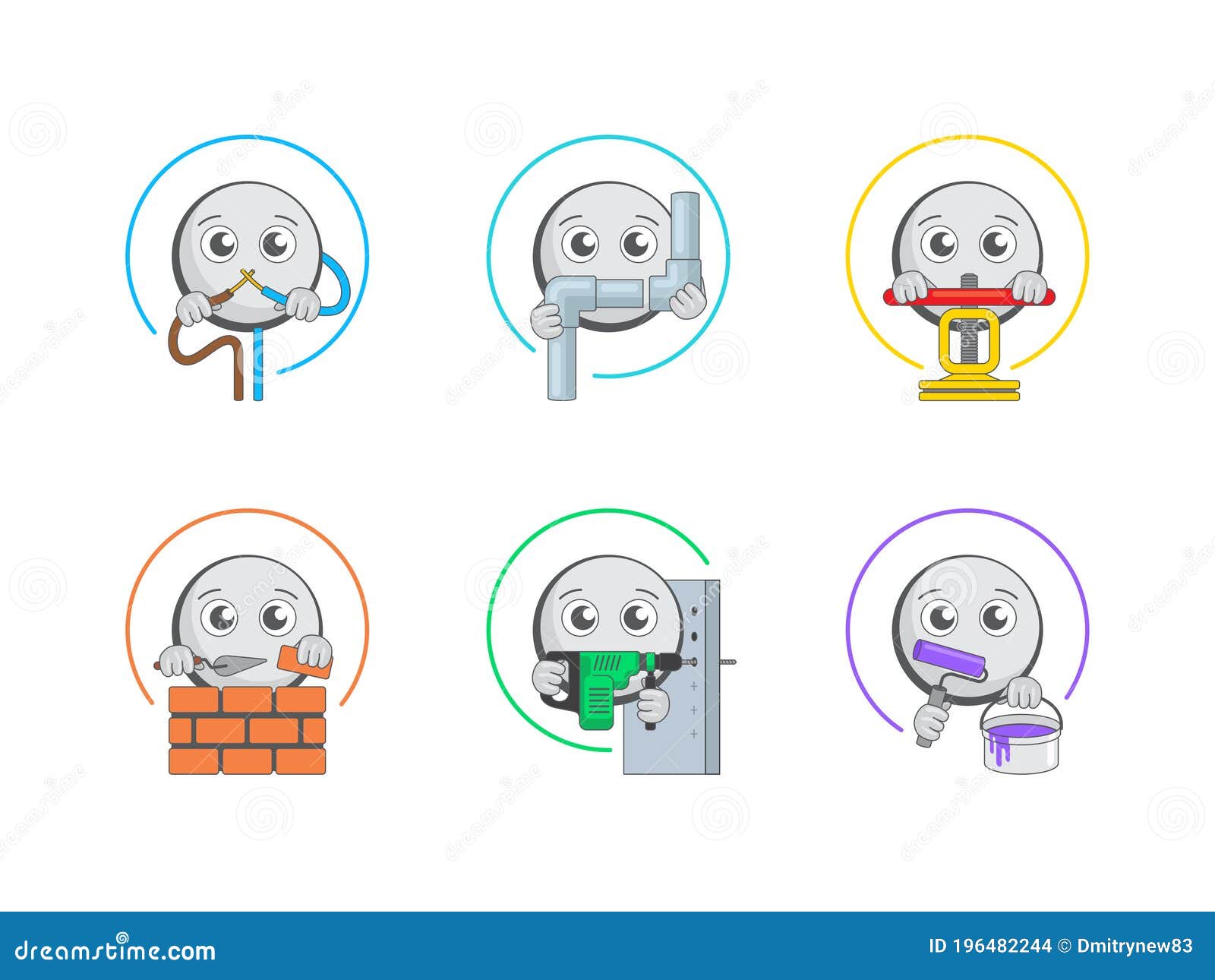 buildnig, construct and engineering - funny icons