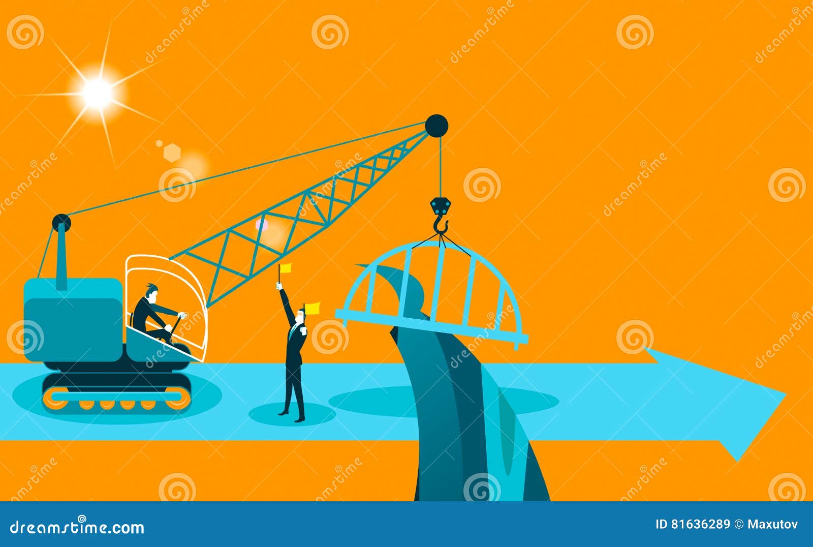Builds a bridge crane stock vector. Illustration of hanging 81636289