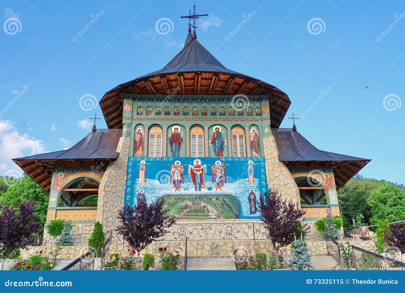 orthodox church - monastery bujoreni - landmark attraction in vaslui county, romania