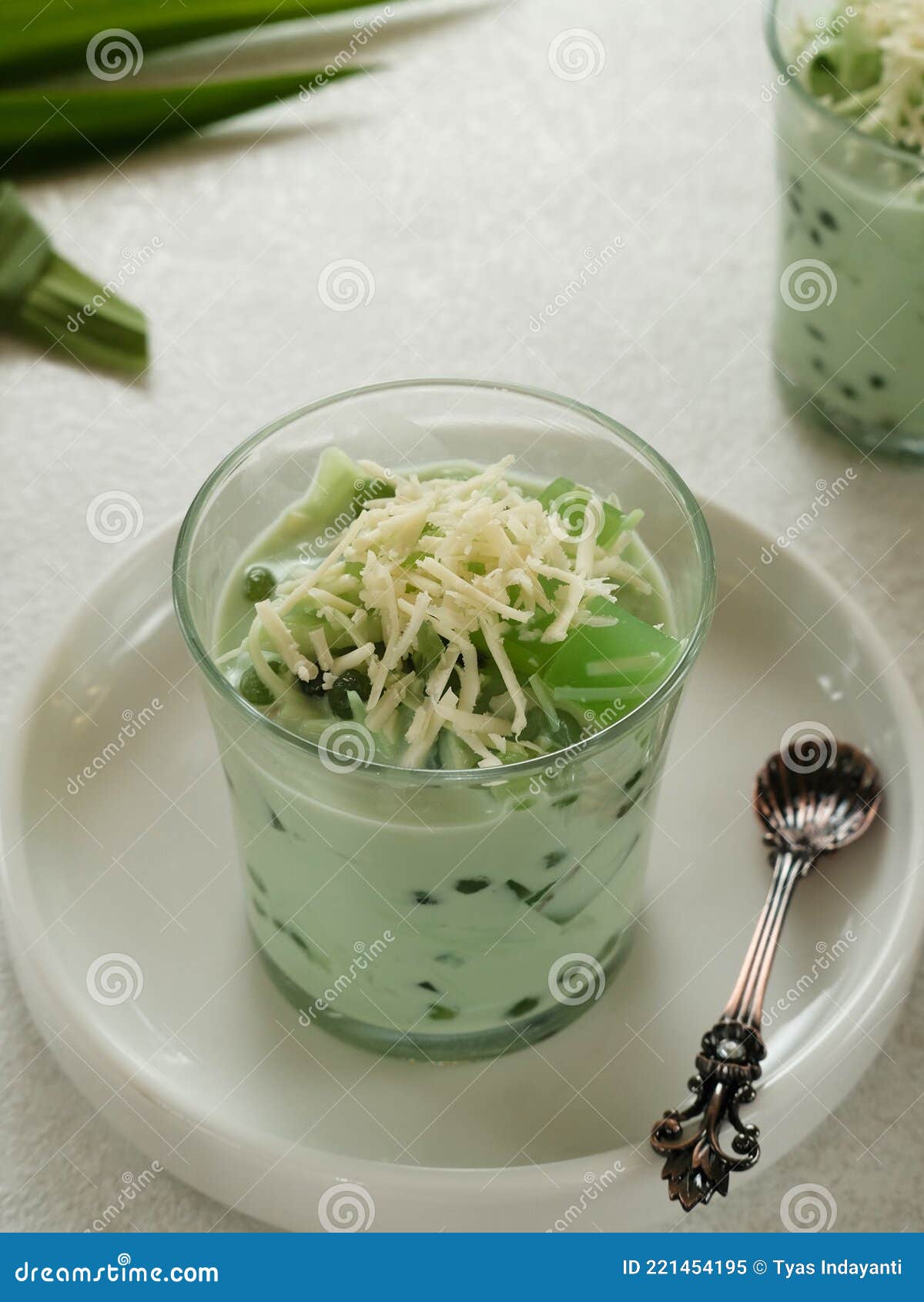 periscopio Pensativo estaño Buko Pandan, a Dessert from Philippines, Made from Jelly, Young Coconut, Evaporated  Milk, Sweetened Condensed Milk, and Ice. Stock Image - Image of selective,  glass: 221454195