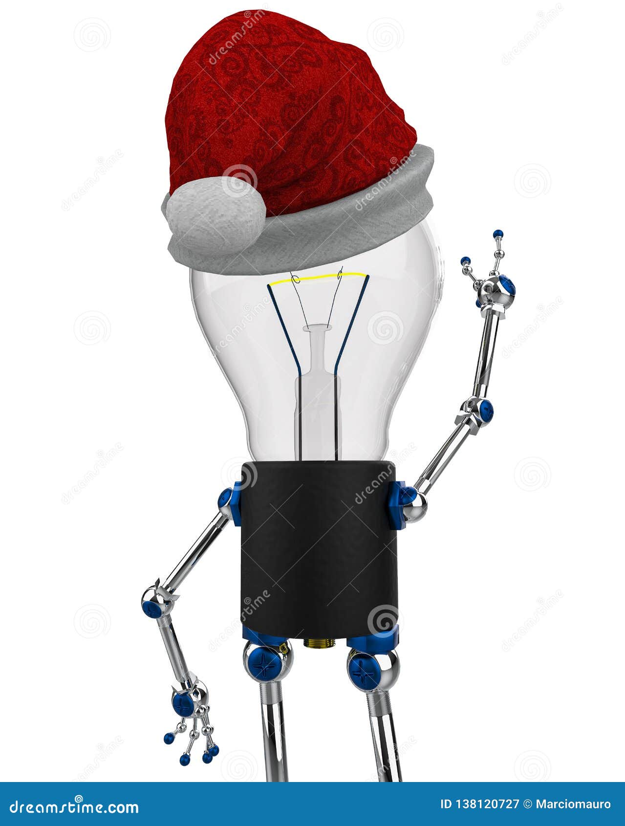 Bulb Character In A White Background Stock Illustration