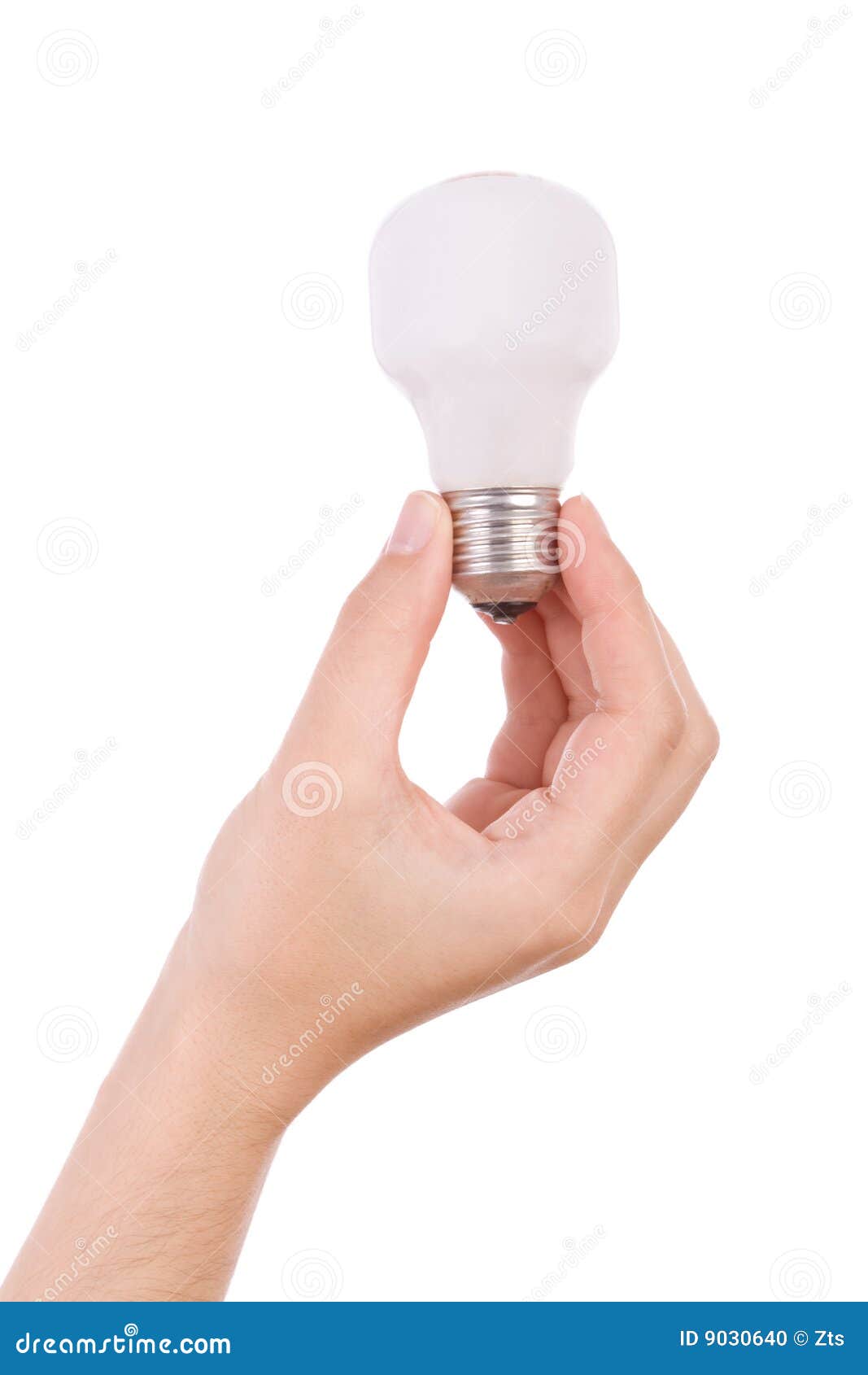 Bulb hand holding incandescent light. Bulb hand holding incandescent isolated light white