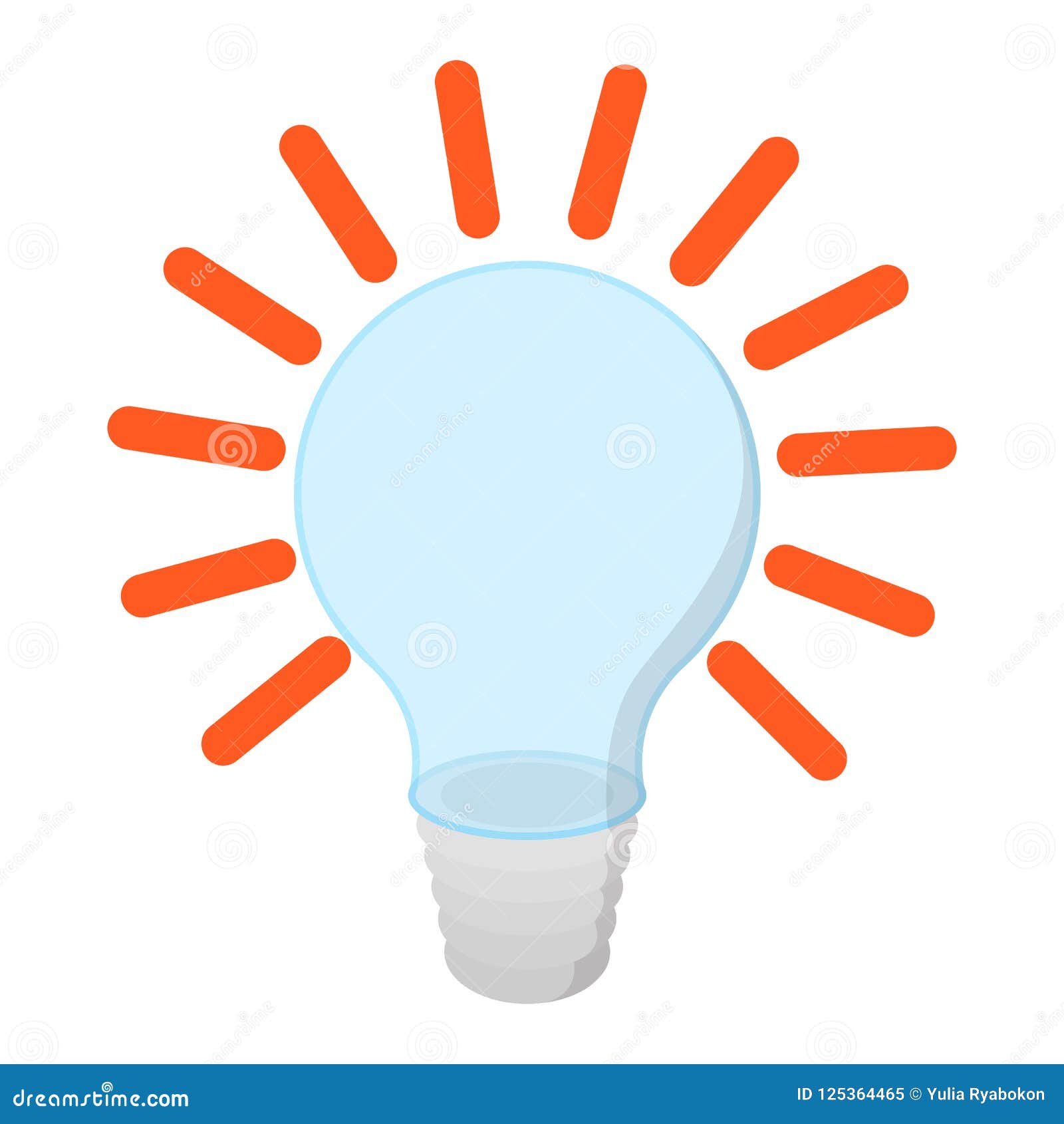 Bulb with Idea Cartoon Icon Stock Illustration - Illustration of design,  innovation: 125364465