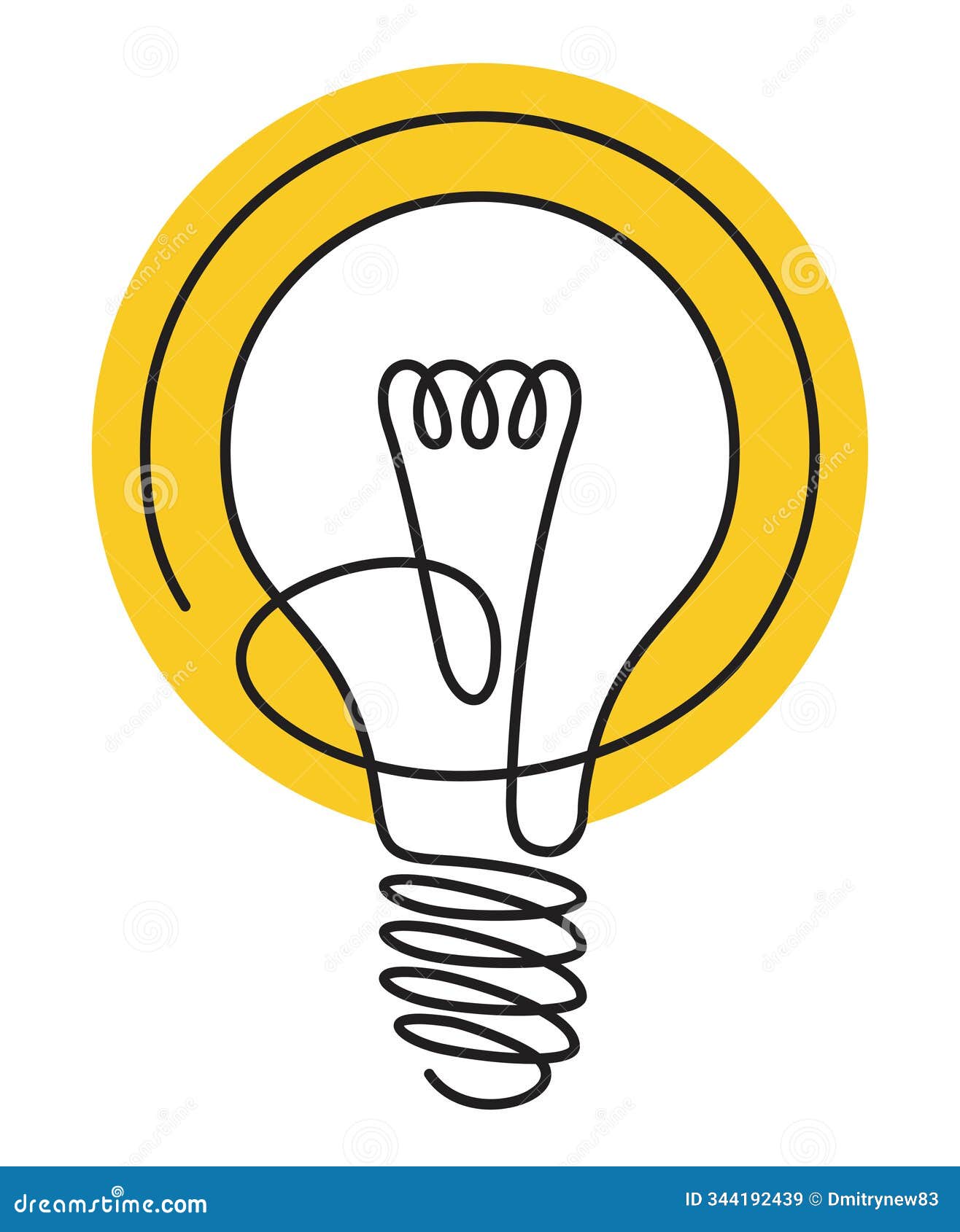 bulb lamp in thin continious line