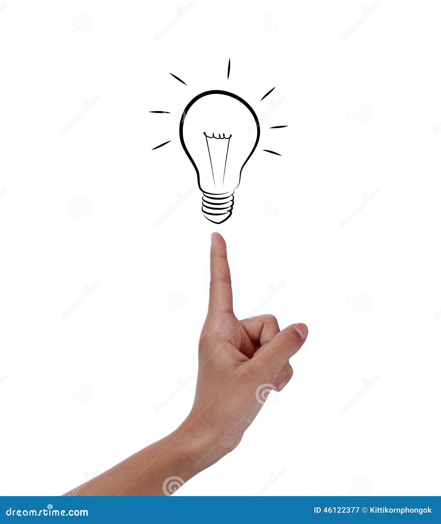 bulb light on women fingertip