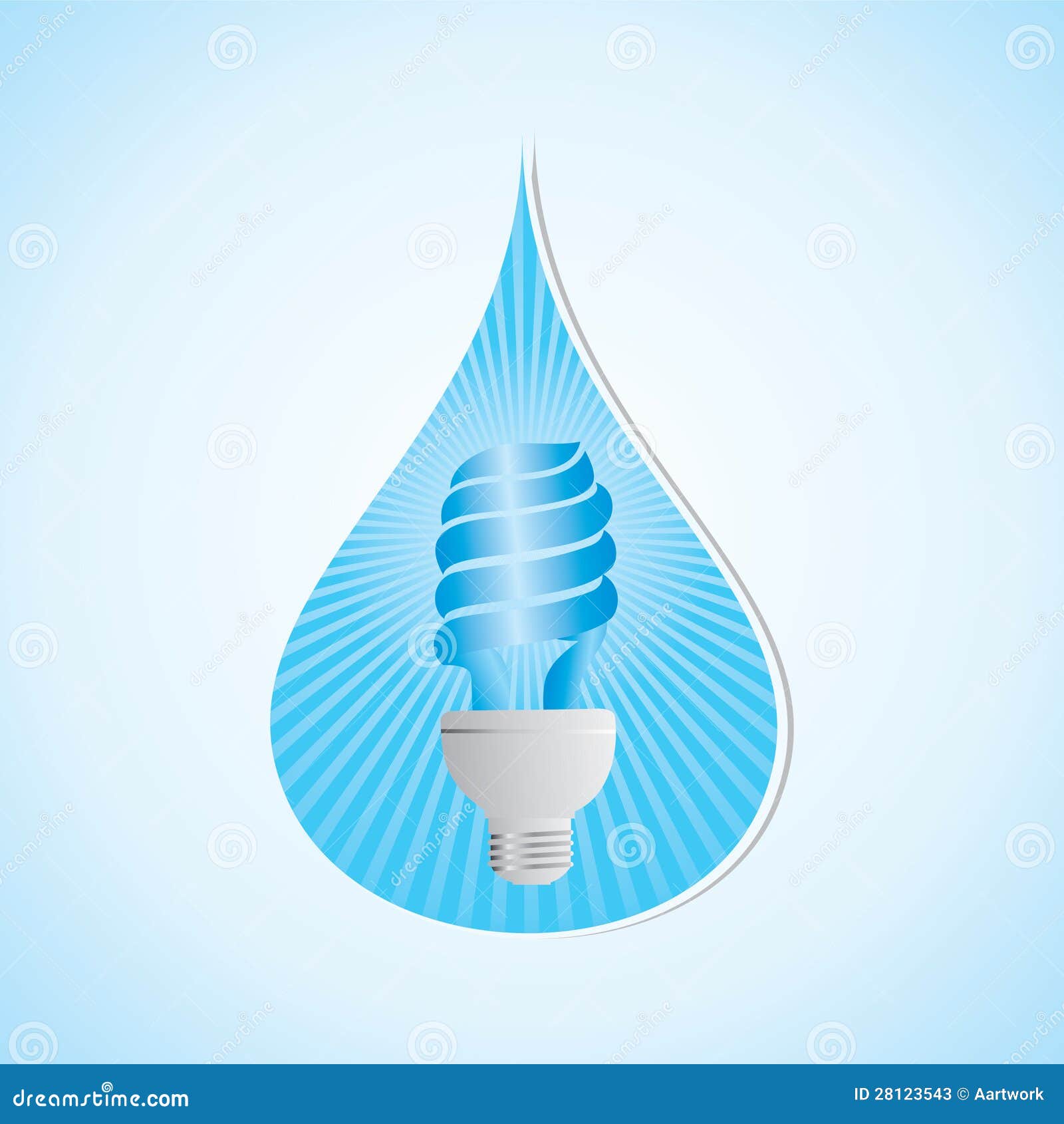 Bulb in water drop stock vector. Illustration of electricity 28123543