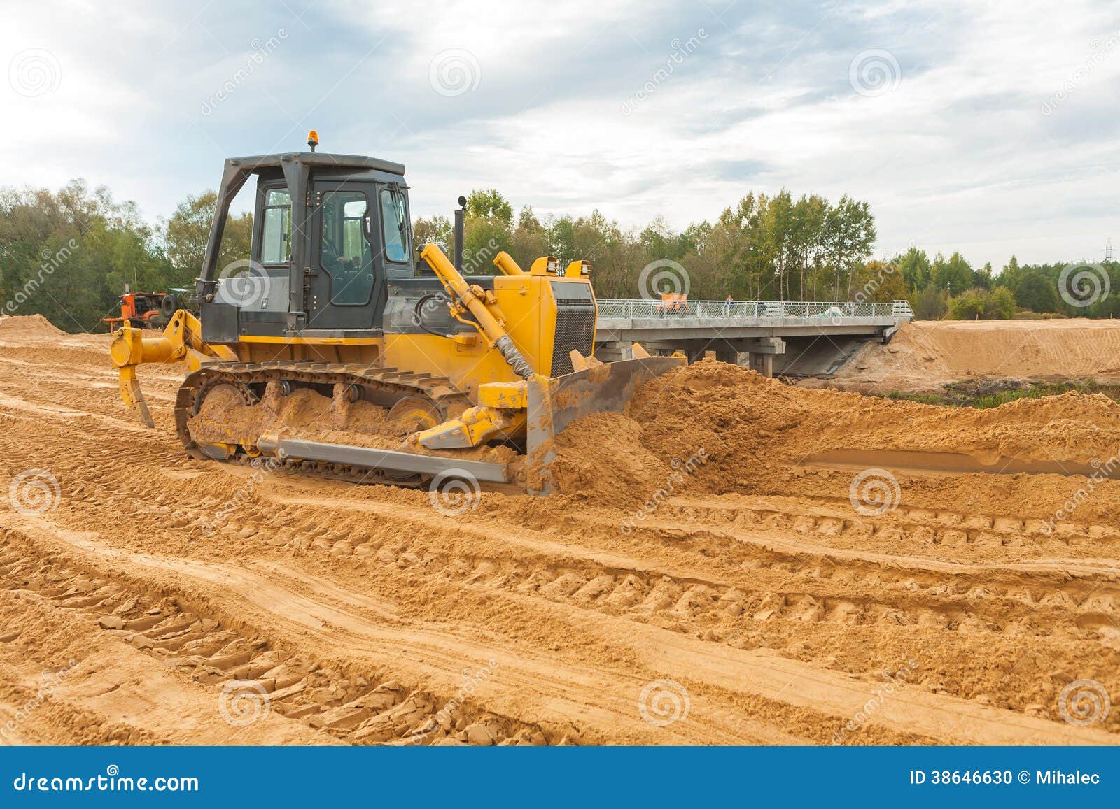 Buldozier on Construction Place Stock Photo Image of loading