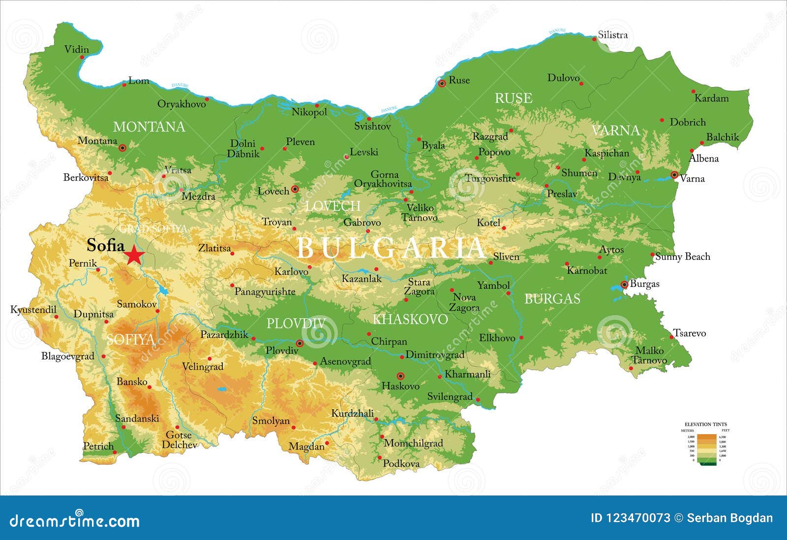 bulgaria physical map