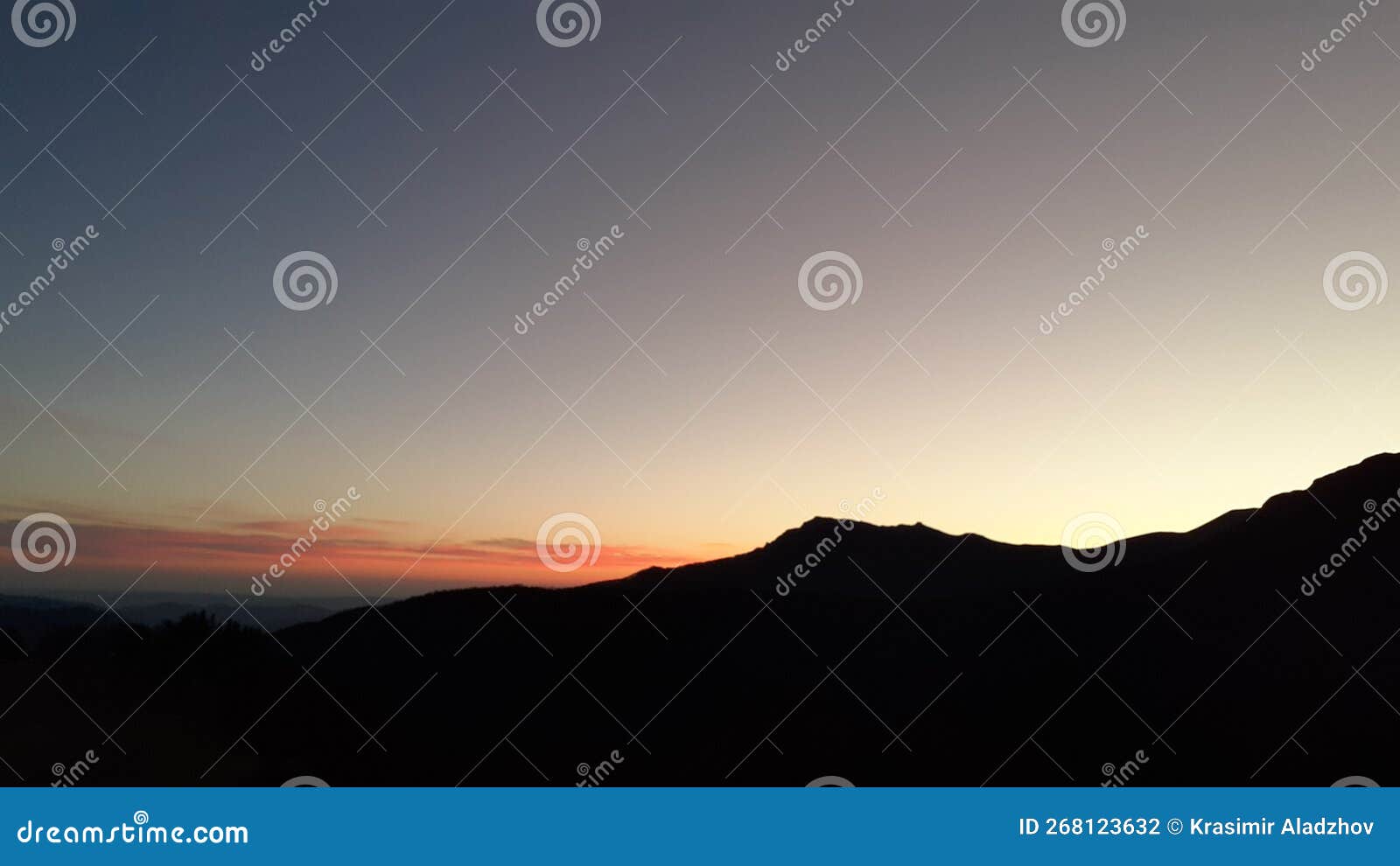 bulgaria. sunrise in stara planina. passage from pleven hut through several peaks to botev peak.