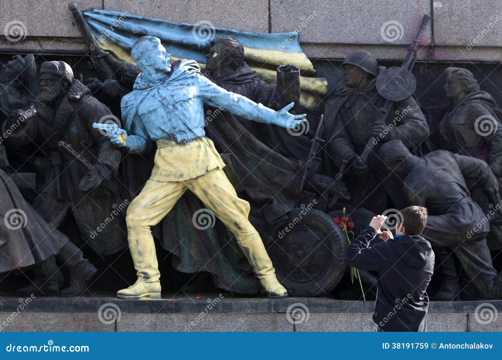 Bulgaria Ukraine Soviet Army Monument Graffiti Editorial Stock Image
