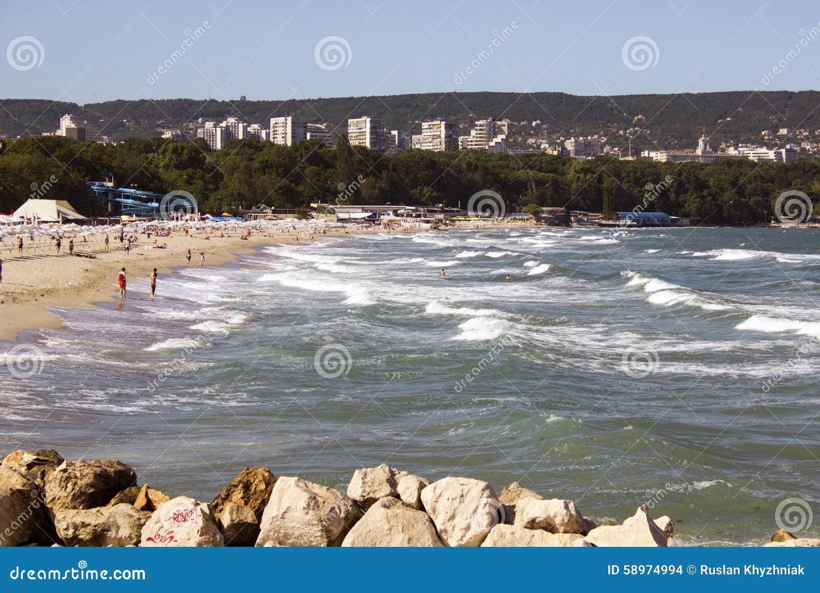 Bulgaria Varna beach stock photo. Image of landscape - 58974994