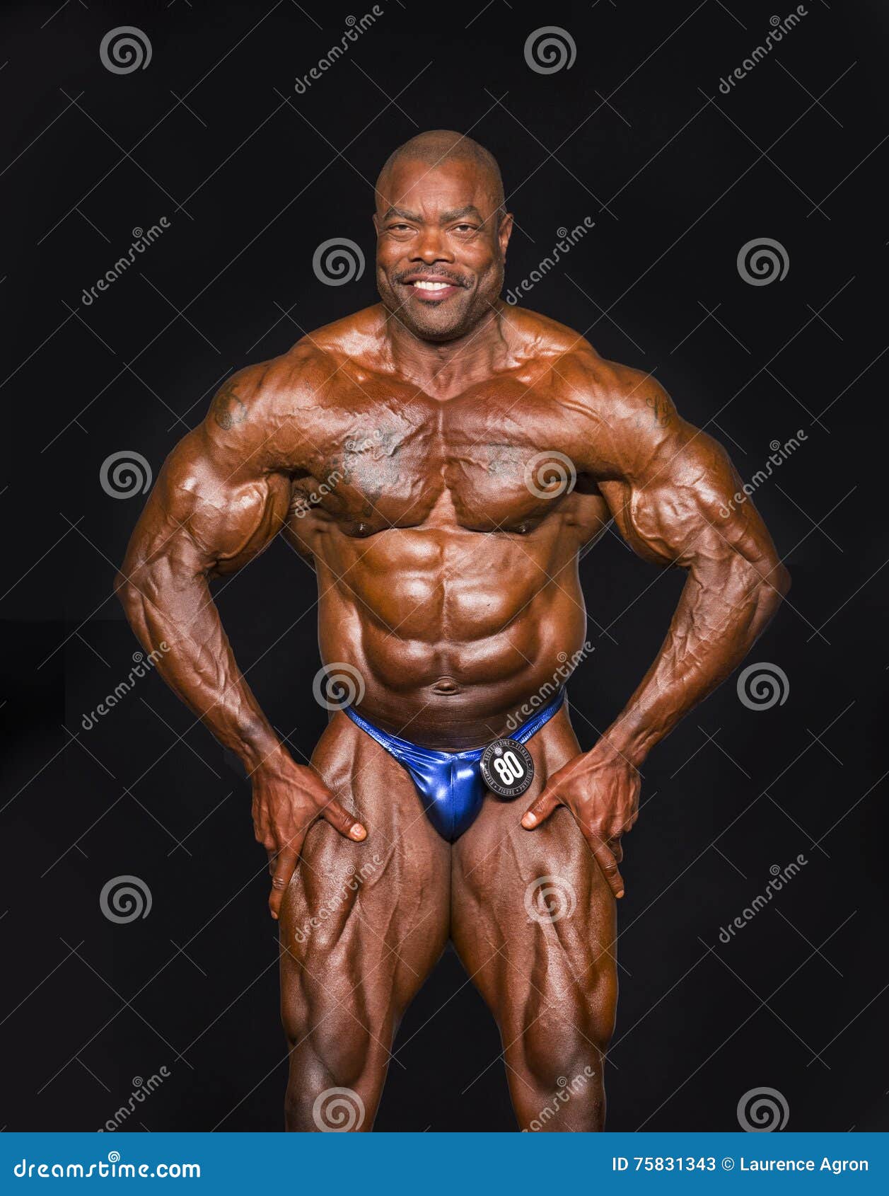 bulging middle aged bodybuilder powerful taylor tramell displays his ageless physique as competes men s bodybuilding 75831343