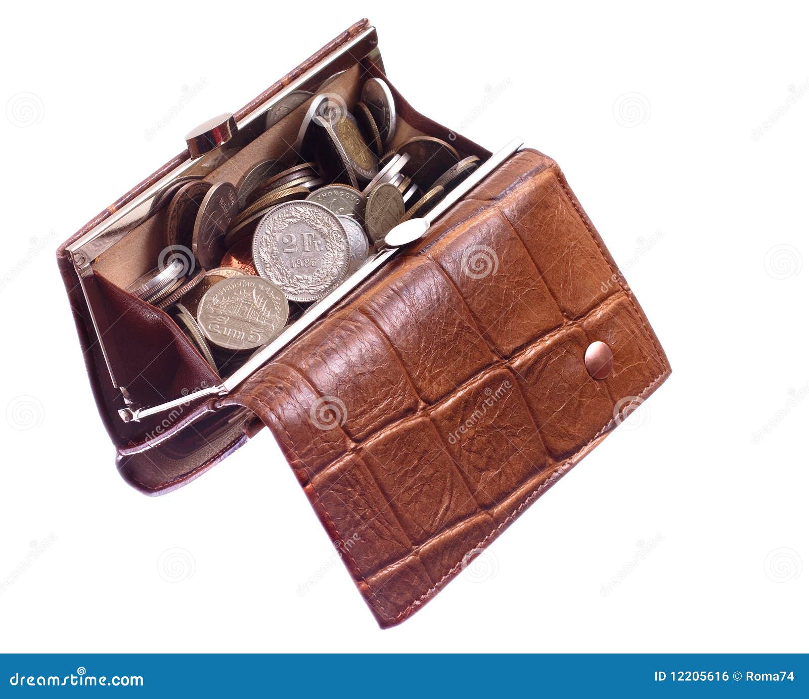 Bulging purse stock photo. Image of collector, leather 12205616