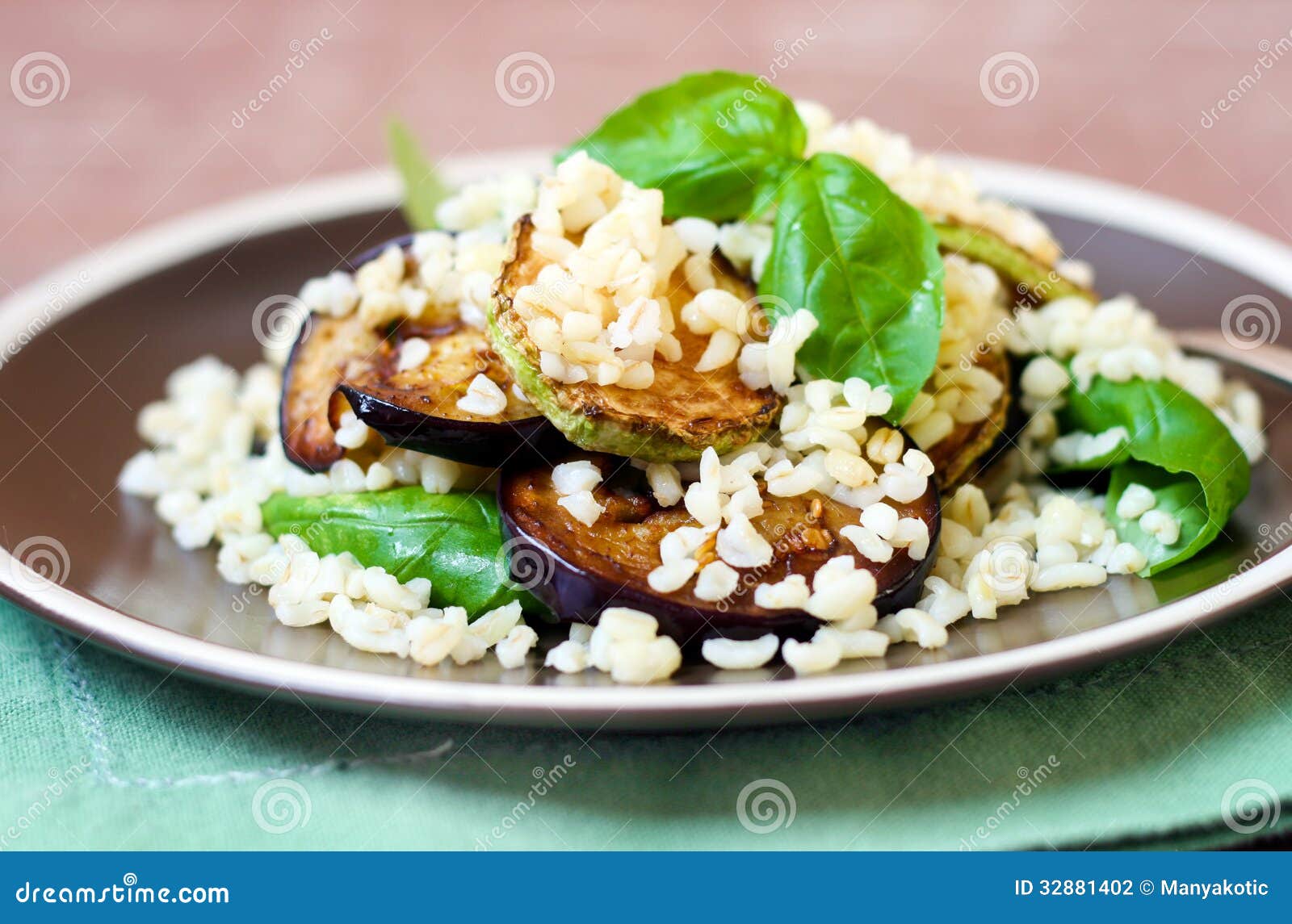 Bulgur, Zucchini and Eggplant Salad Stock Photo Image of appetizer