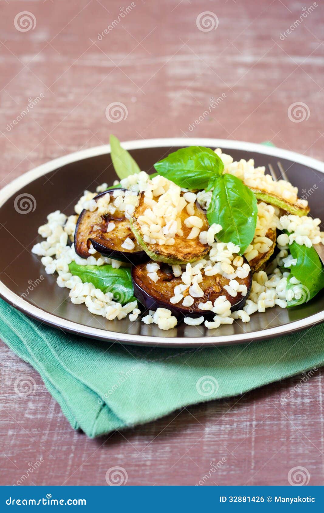 Bulgur, Zucchini and Eggplant Salad Stock Photo Image of appetizer