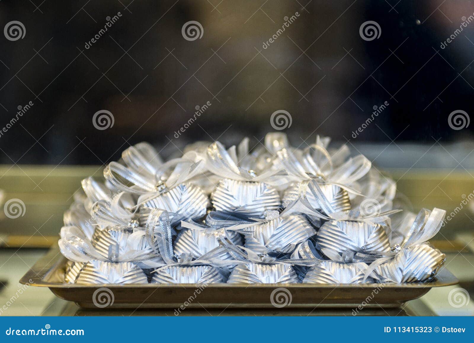 Bulk candies with ribbons stock image. Image of texture 113415323