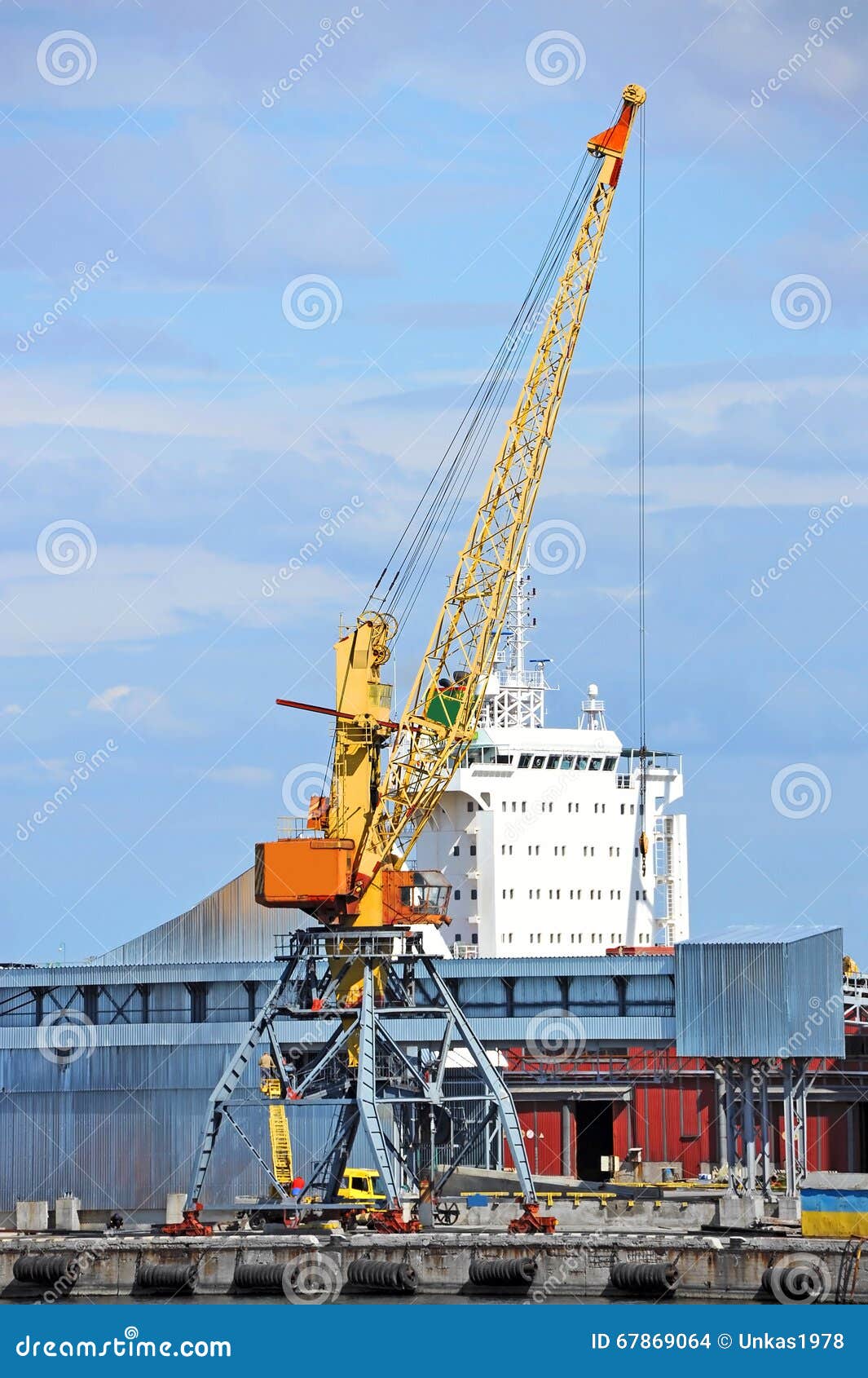 Bulk Cargo Ship Under Port Crane Stock Photo Image of quayside