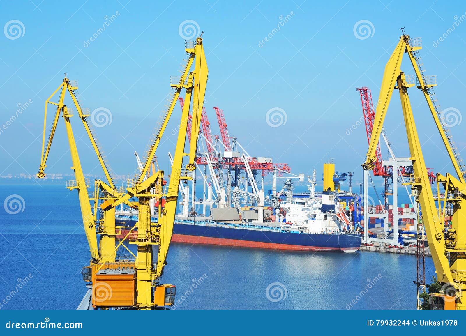 Bulk Cargo Ship Under Port Crane Stock Photo Image of quayside