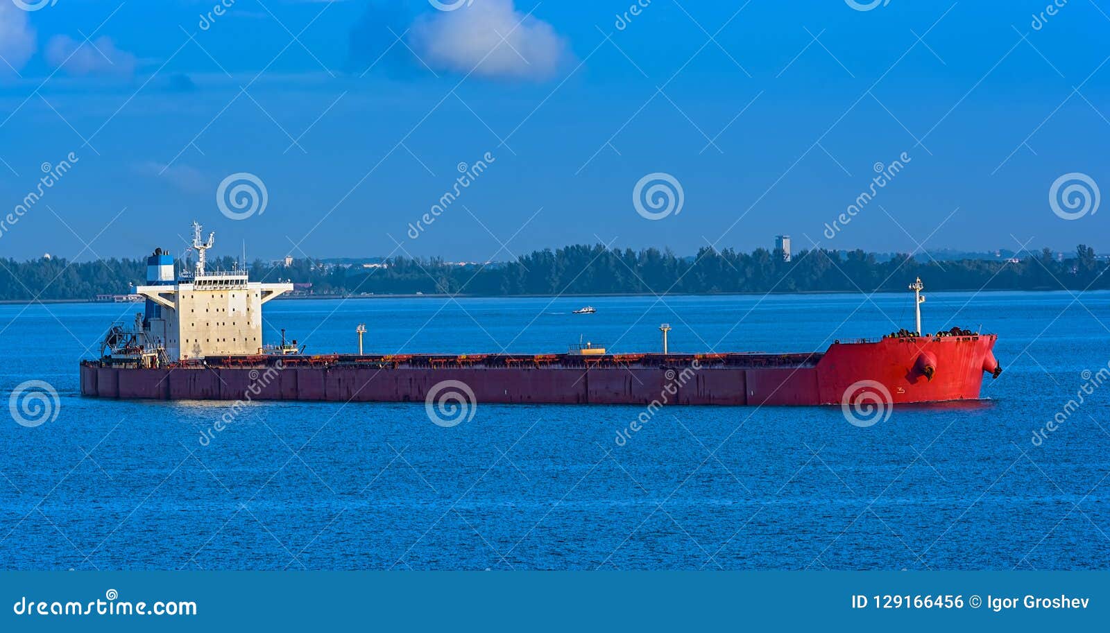 Bulk Carrier Vessel in Singapore Strait. Stock Photo Image of