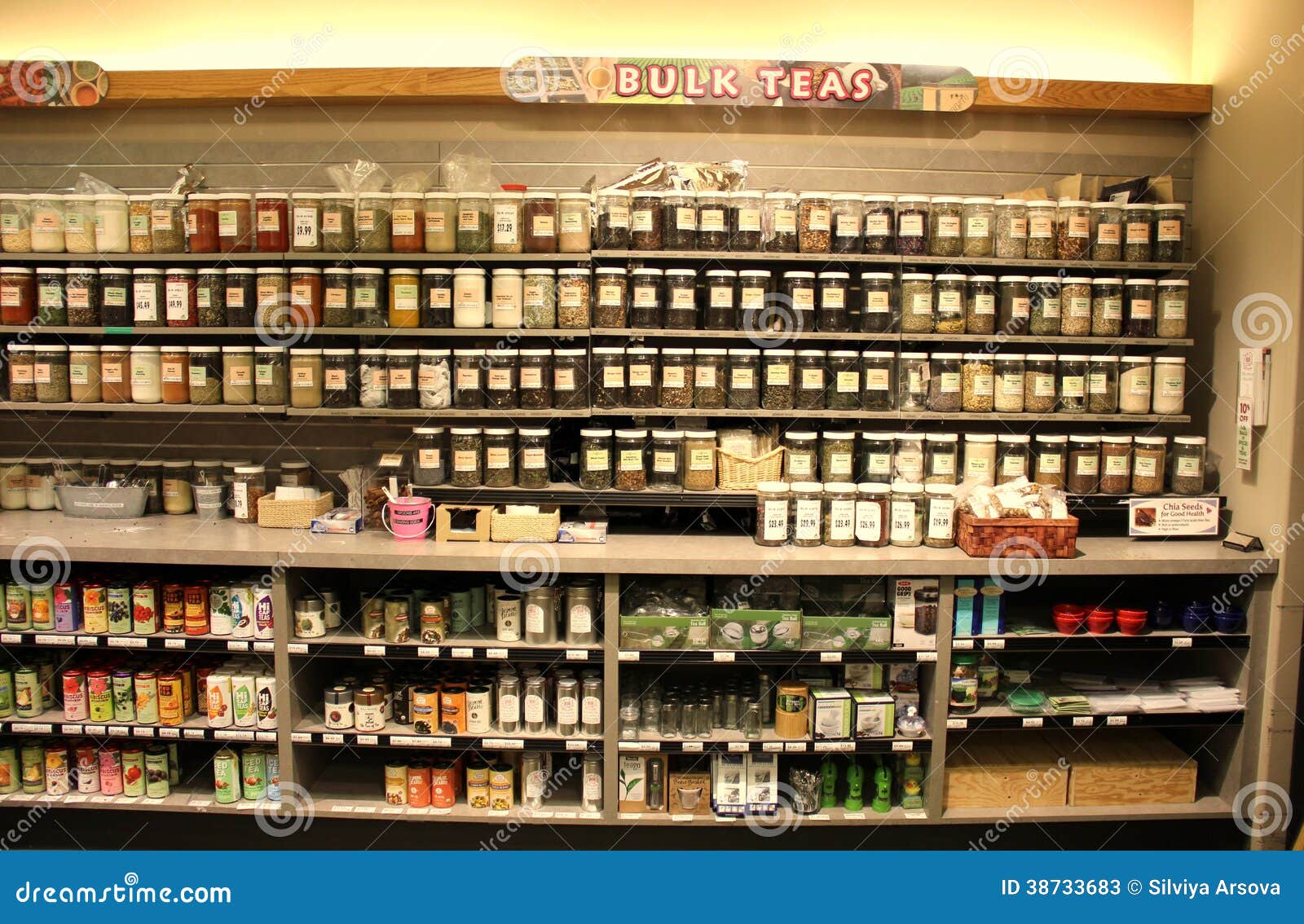 Bulk teas in supermarket editorial stock photo. Image of black 38733683