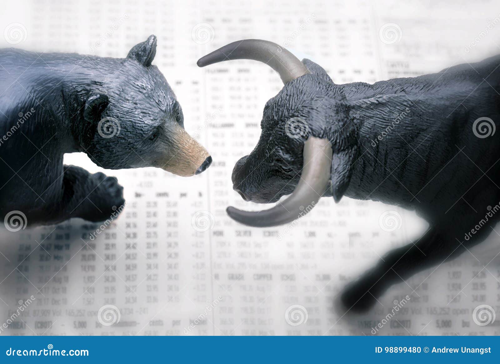 Bull bear Wall Street stock photo. Image of bear, business 98899480
