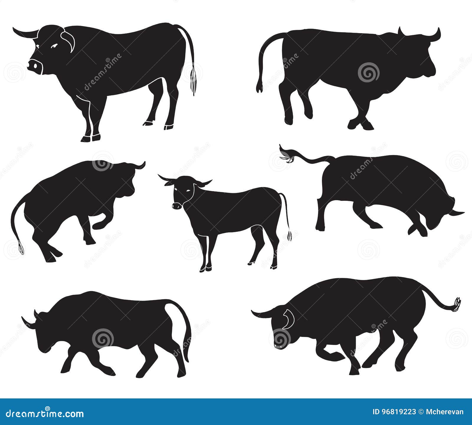 Bull. stock illustration. Illustration of animal, head - 96819223