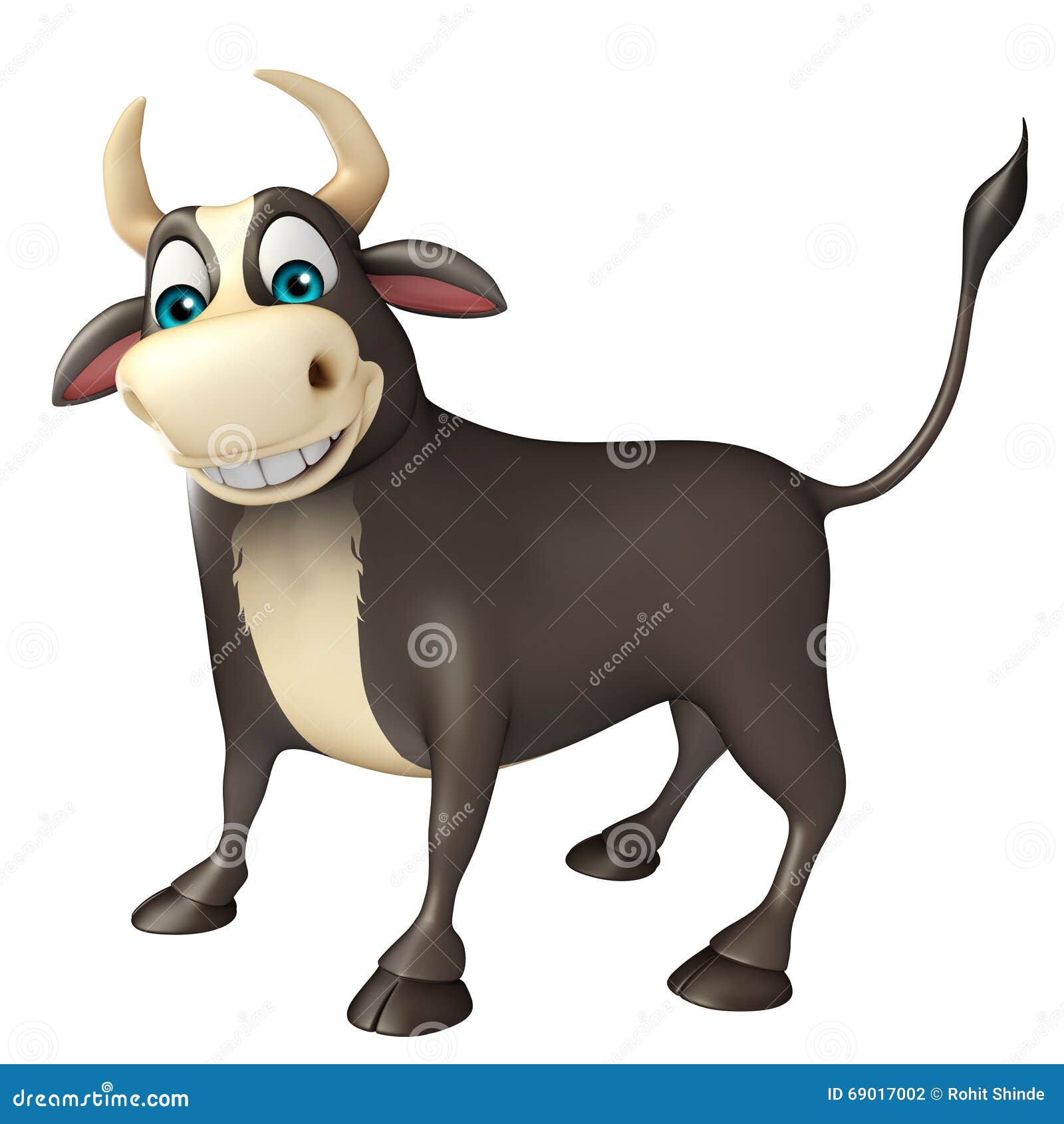 Bull cartoon character stock illustration. Illustration of bull 69017002
