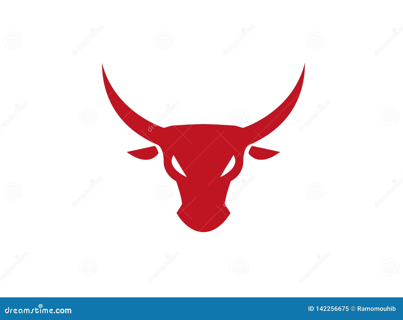 bull head with big horns and angry toro face logo