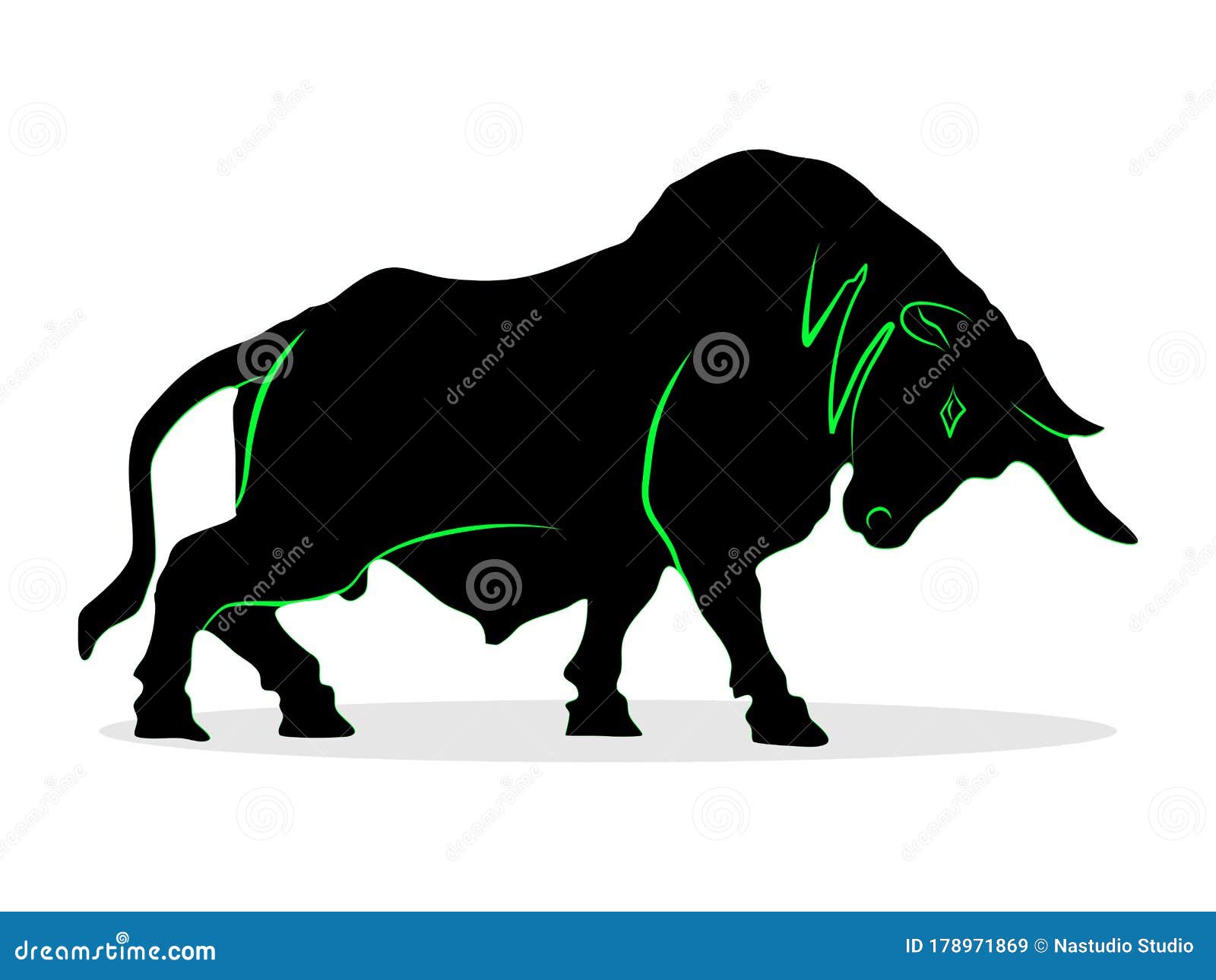 Bull Market In The Stock Market Strong Big Bull Stock Market Isolated