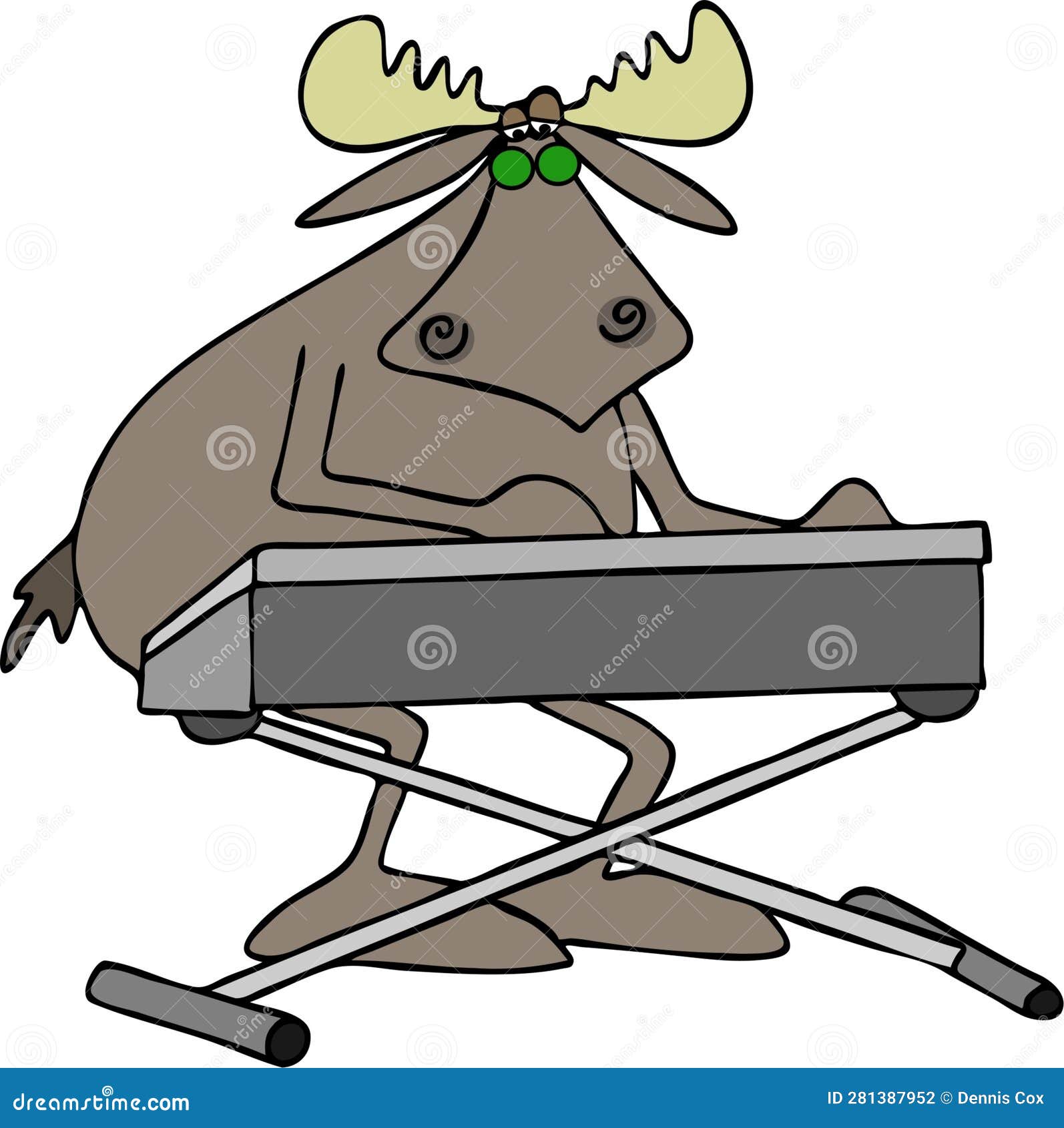 Bull Moose Playing Keyboard Stock Illustration Illustration Of Cartoon Clipart 281387952