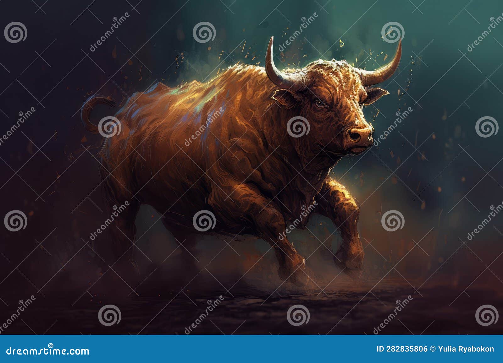 bull run animal. generate ai