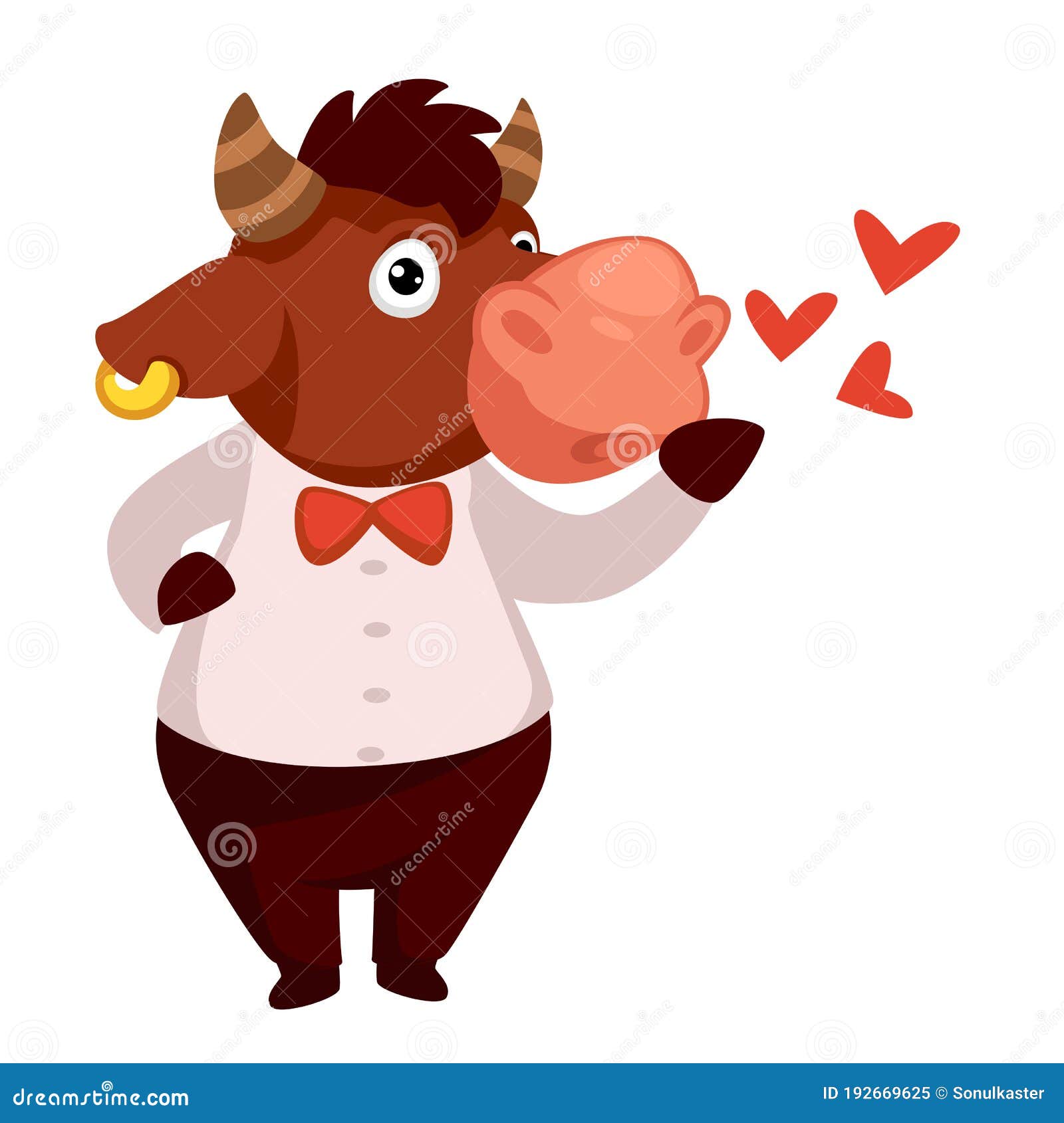 Premium Photo  A cartoon character with a tie and a bull wearing