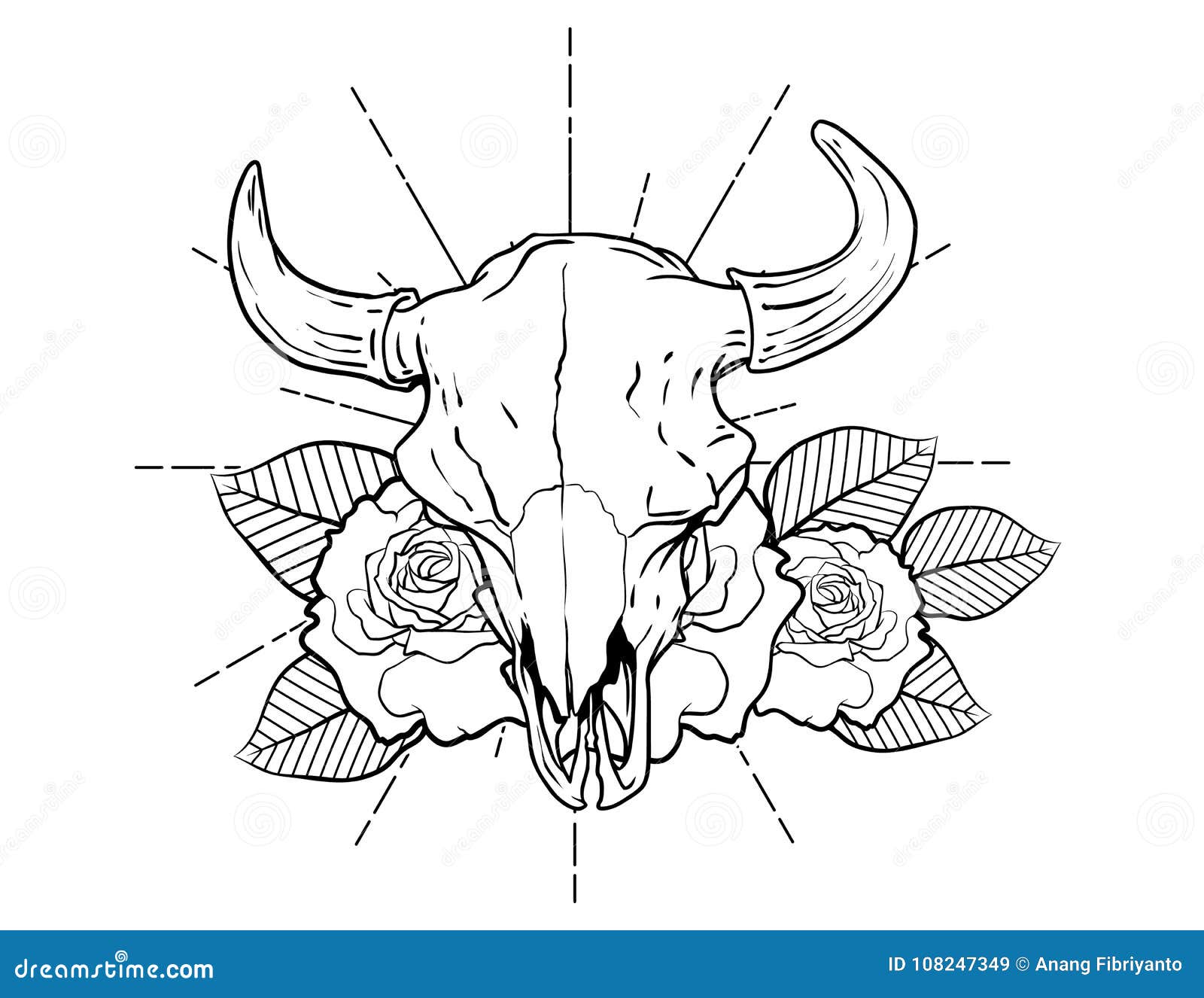 8. Neo-Traditional Bull Skull Tattoo - wide 6