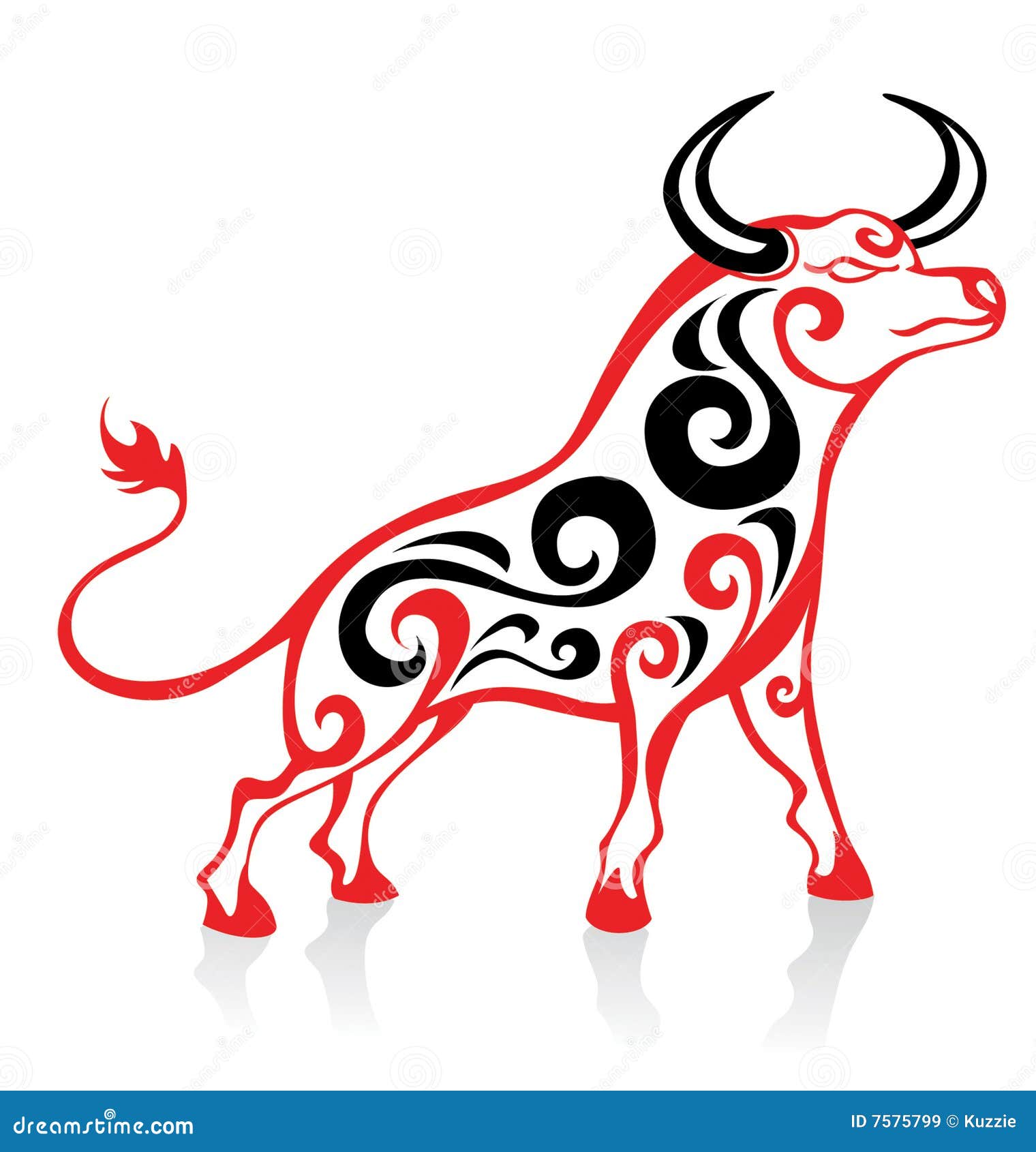 Bull Tattoo stock vector. Illustration of decoration, tribal - 7575799