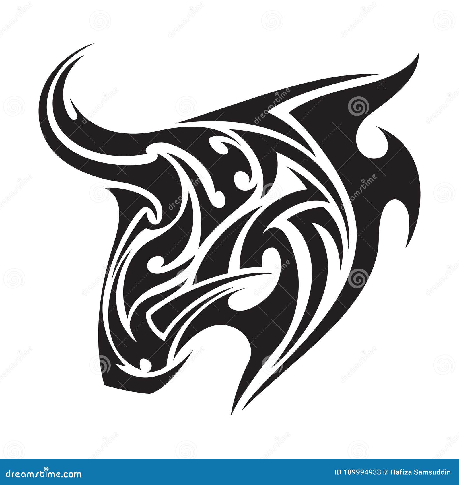 Bull Tattoo. Vector Illustration Decorative Design Stock Vector -  Illustration of inks, bulls: 189994933
