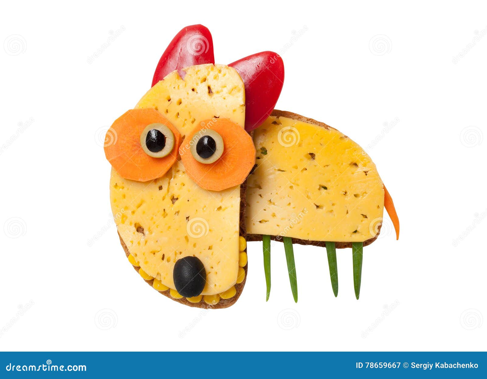 Bull Terrier Made of Cheese and Bread Stock Image Image of kids