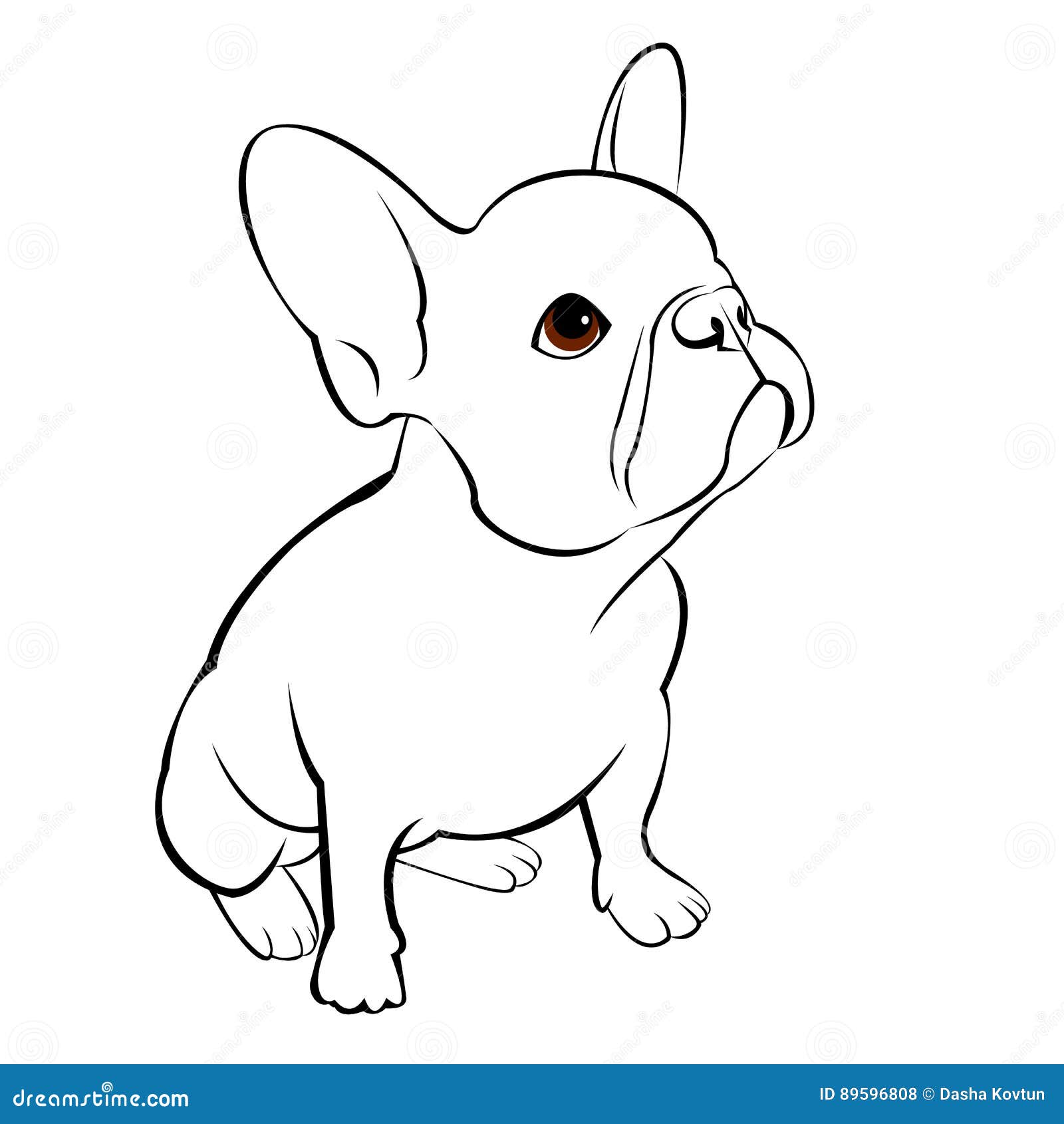 Bulldog Dog Animal French Vector Illustration Pet Breed