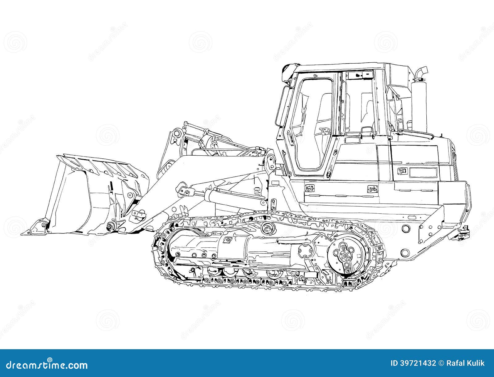 Bulldozer Illustration Art Drawing Stock Illustration - Illustration of