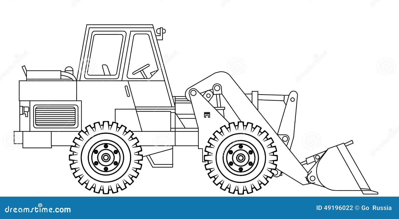 Bulldozer stock illustration. Illustration of painting - 49196022