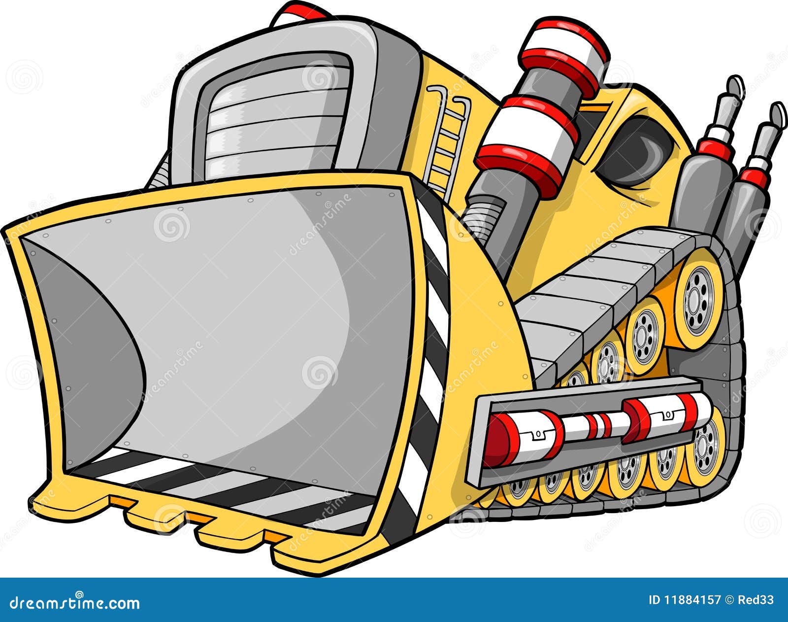 Bulldozer Vector Illustration Stock Vector - Illustration of clip
