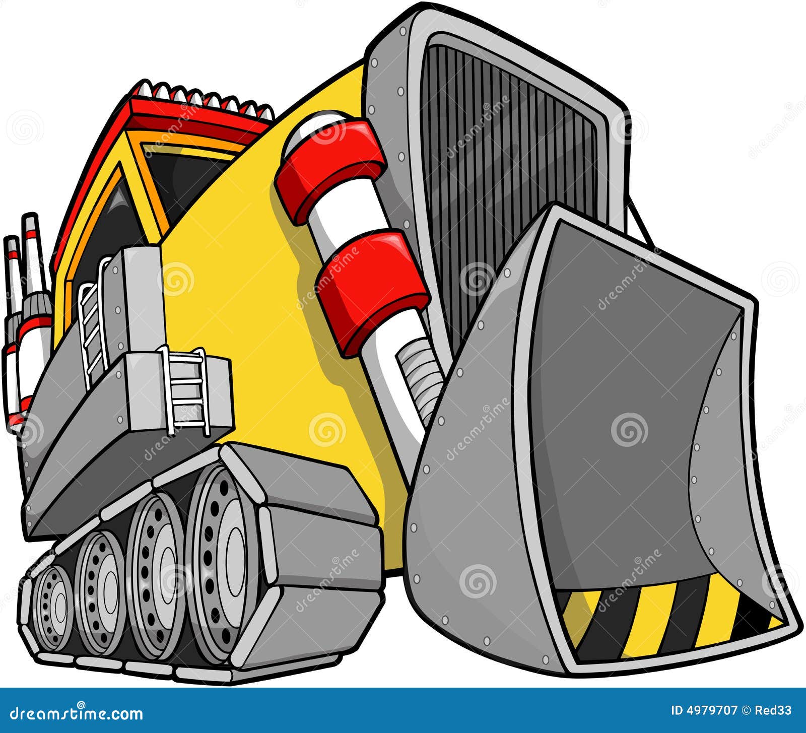 Bulldozer Vector Illustration Stock Vector - Illustration of hand